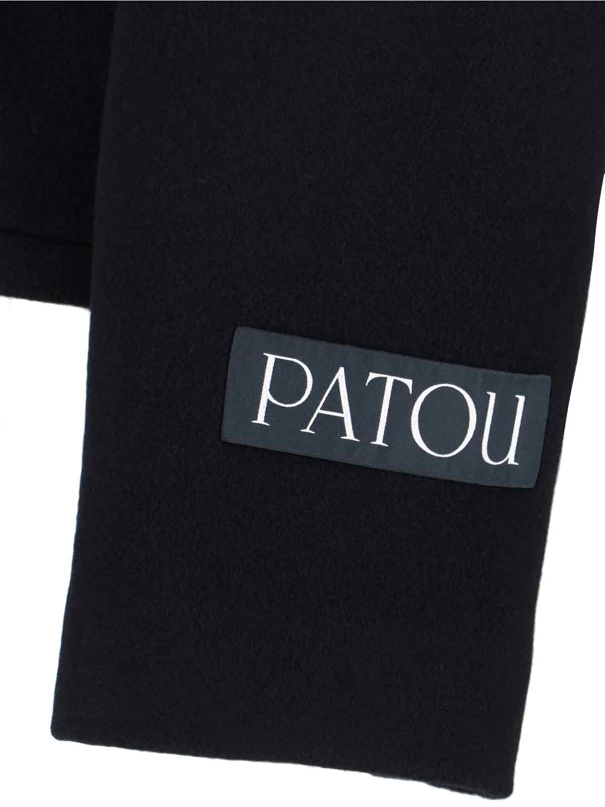Patou Short Double-breasted Coat In Black