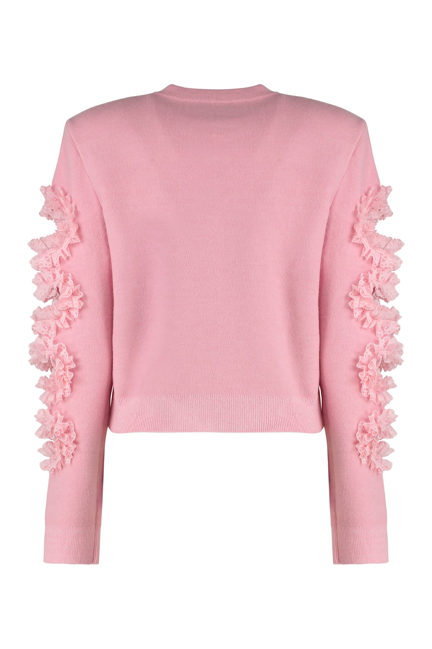 Shop Self-portrait X Christopher Kane - Cardigan With Lace Details In Pink