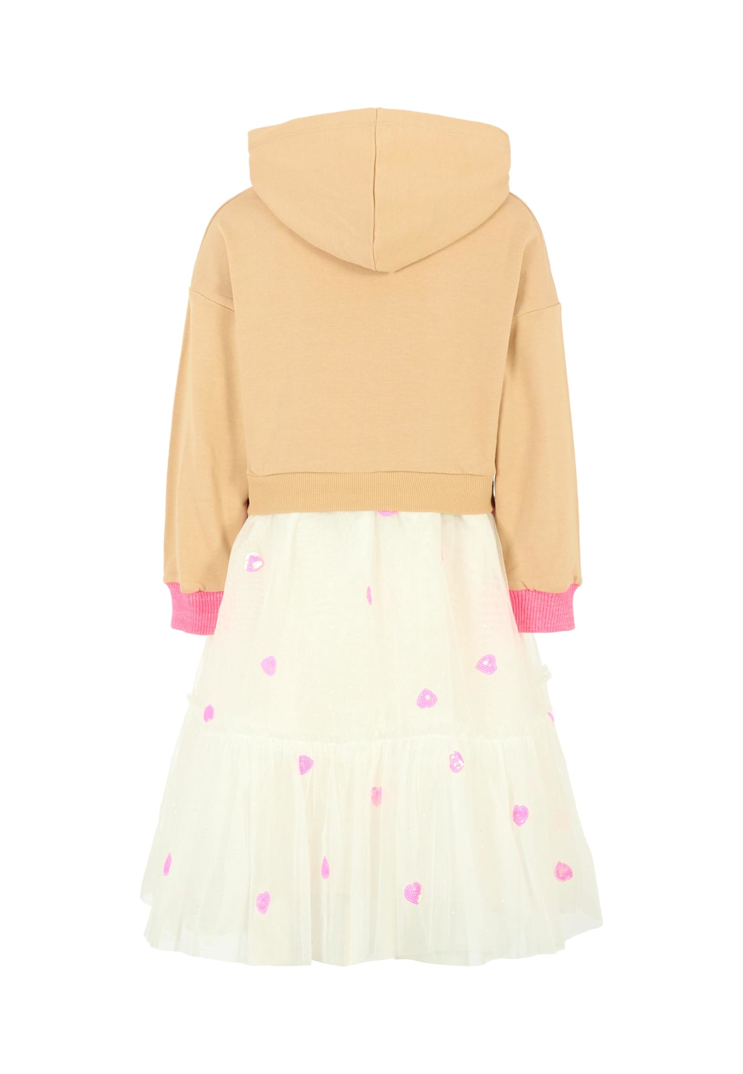 Billieblush Beige Dress For Girl With Writing In Neutral