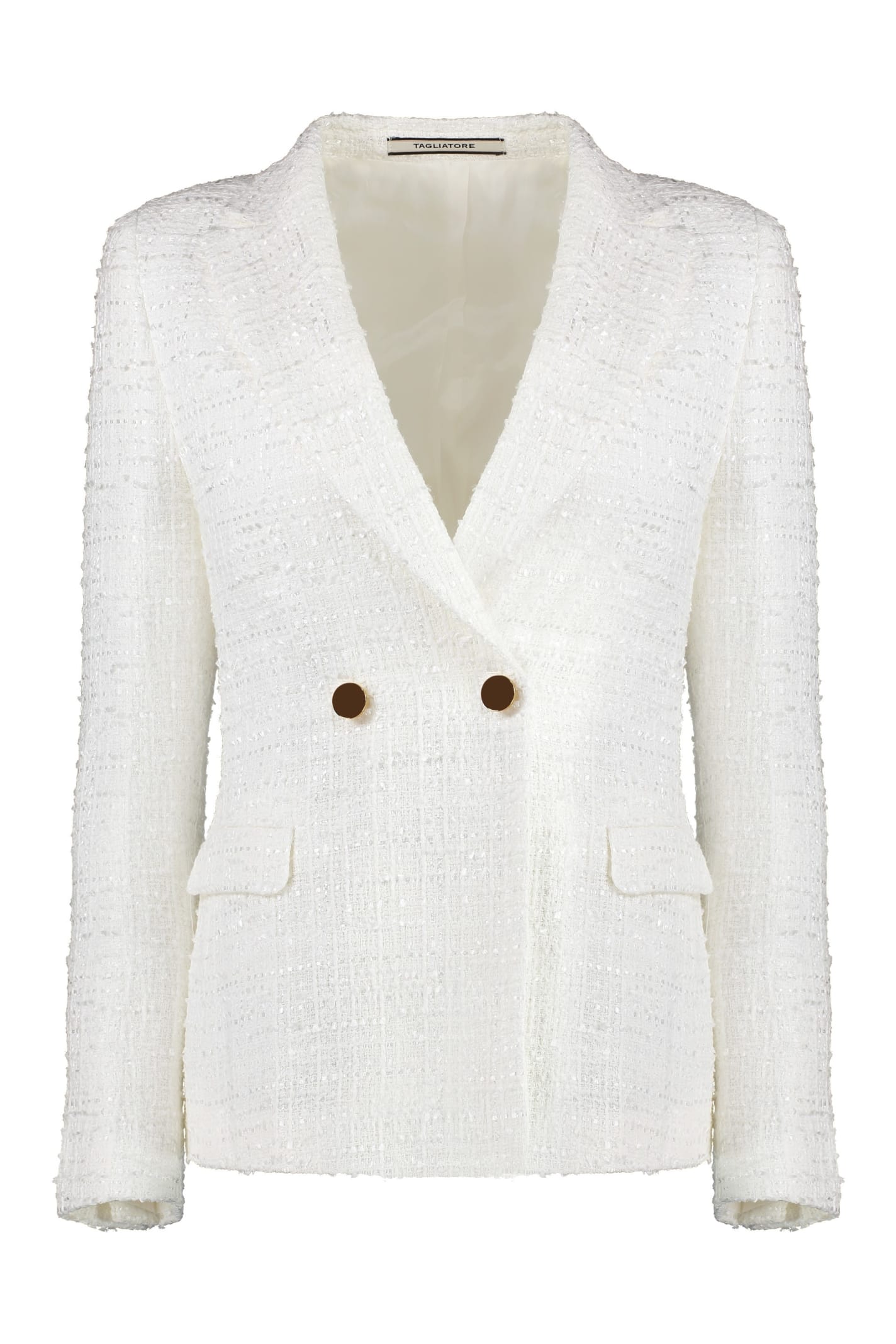 Tagliatore J-albar Tweed Blazer In White