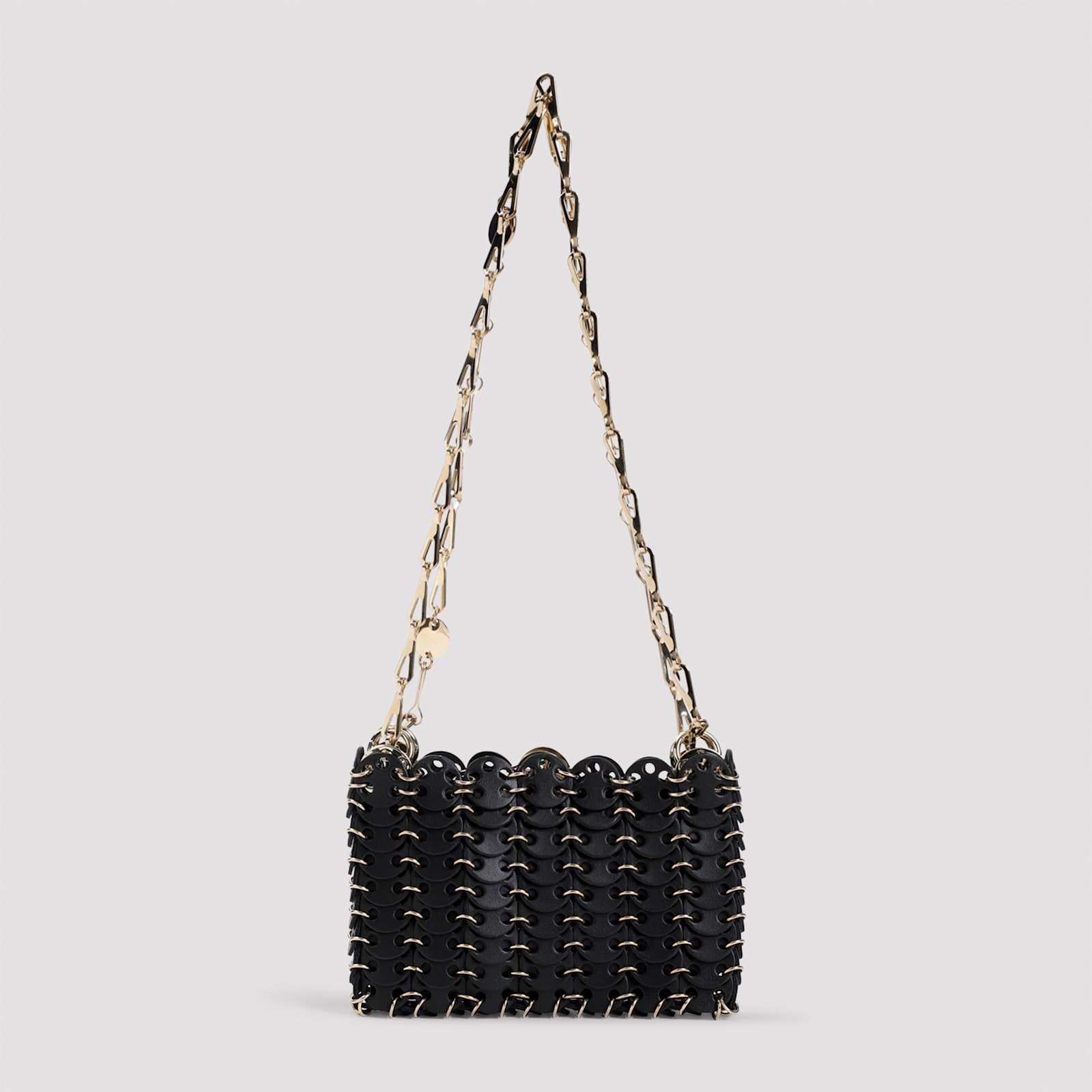 Rabanne 1969 Nano Sac A Man Cuir Bag In Black Gold