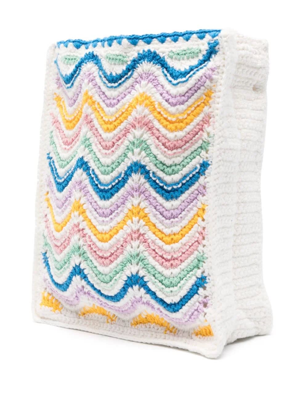 Shop Casablanca Gradient Wave Crochet Mini Bag In Multicolour