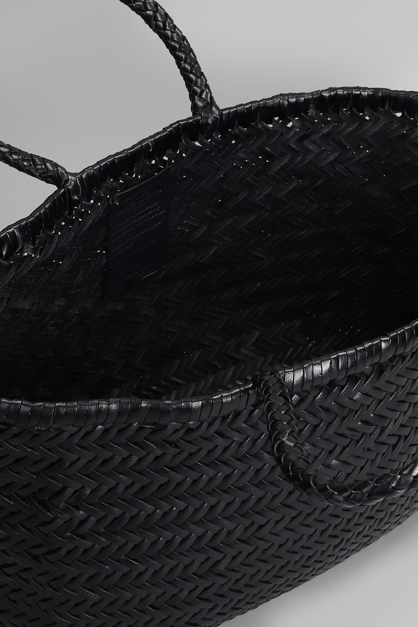 Dragon Diffusion Bamboo Triple Jump Tote In Black Leather In Black