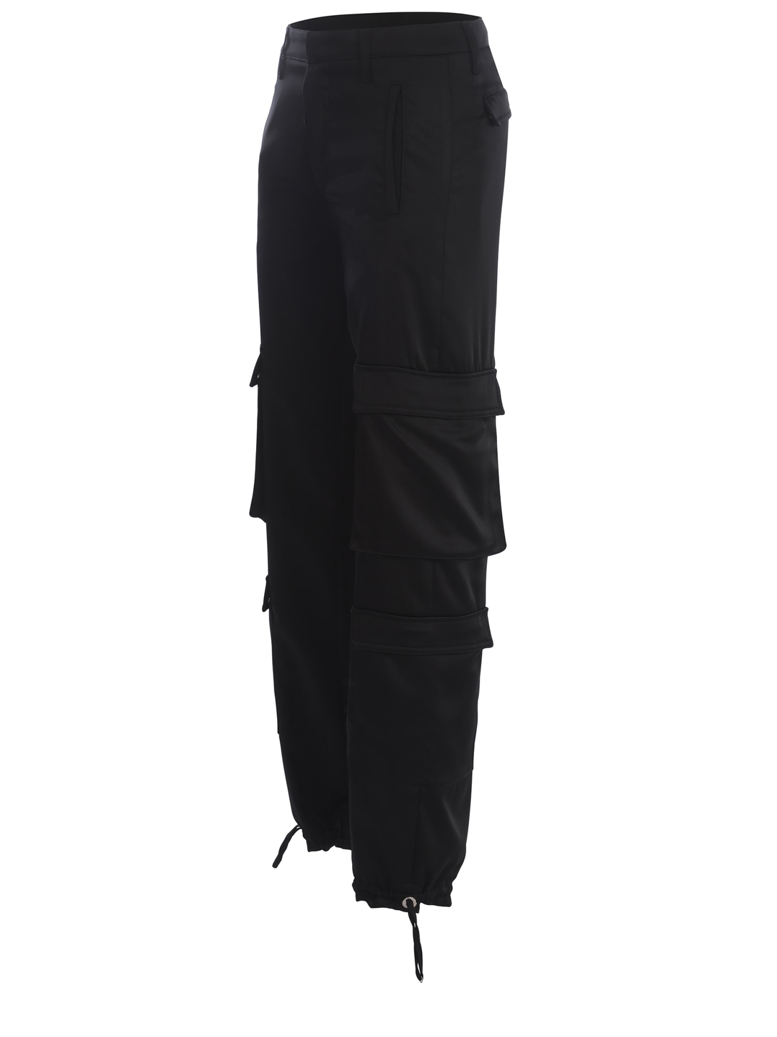 Shop Dondup Cargo Trousers  Tori Made Of Satin In Black