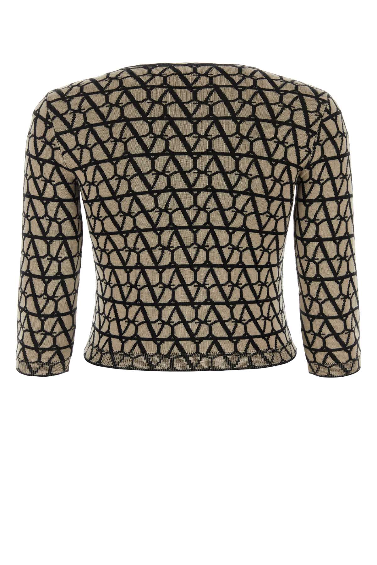 Shop Valentino Toile Iconographe Wool Sweater In Beiner