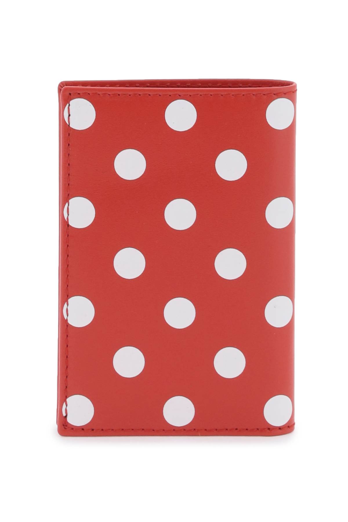 Shop Comme Des Garçons Polka-dot Bifold Wallet In Red (white)