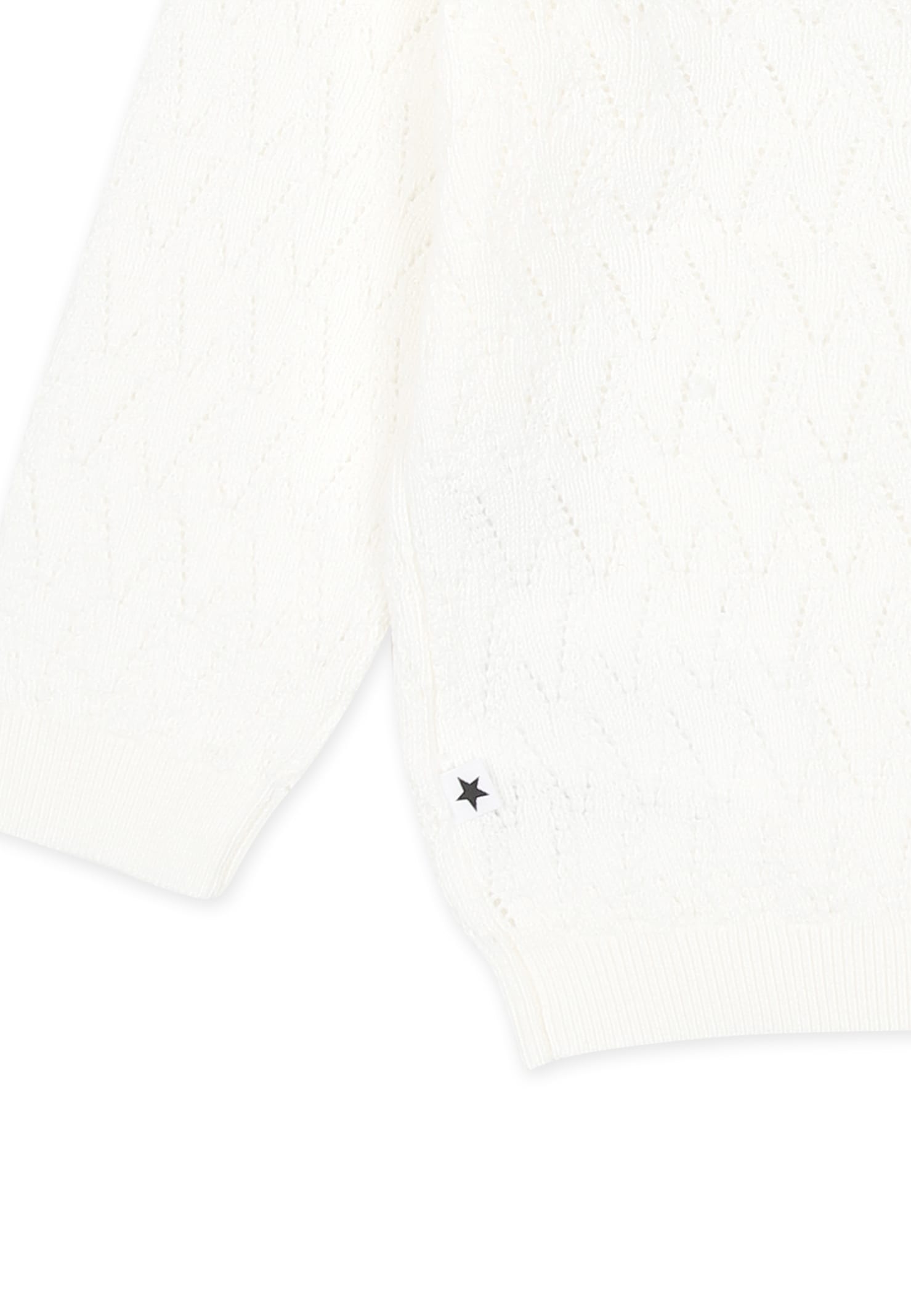 Molo White Cardigan For Baby Girl In White