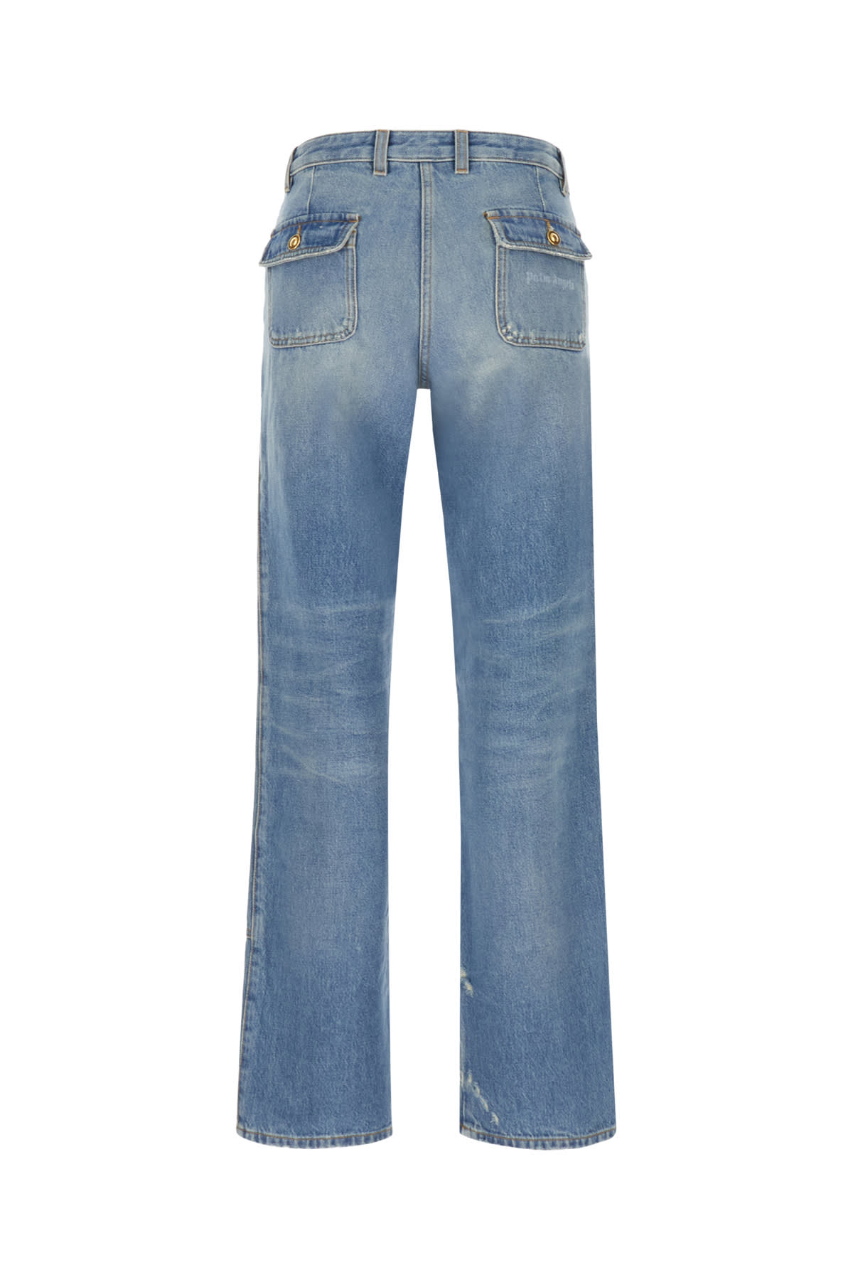 Shop Palm Angels Denim Jeans In 4040