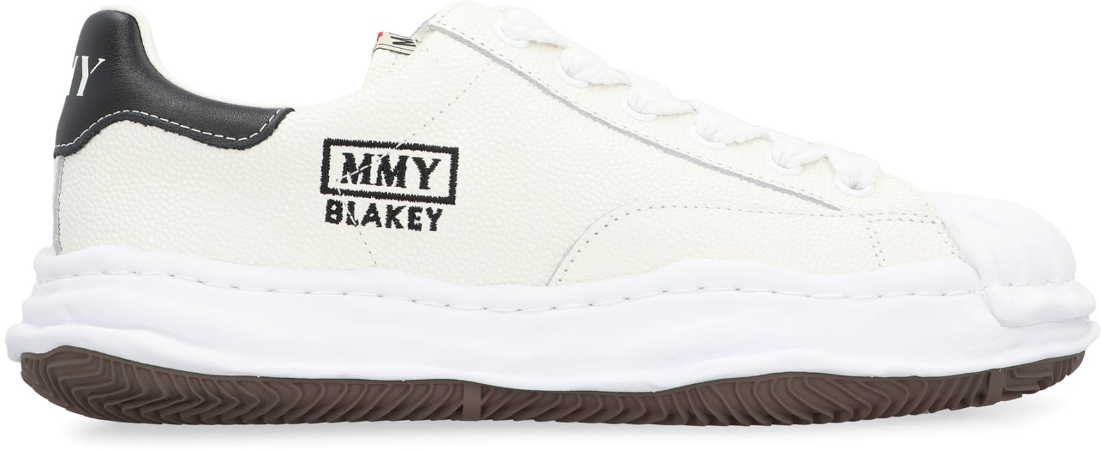 Shop Miharayasuhiro Blakey Leather Low-top Sneakers In White
