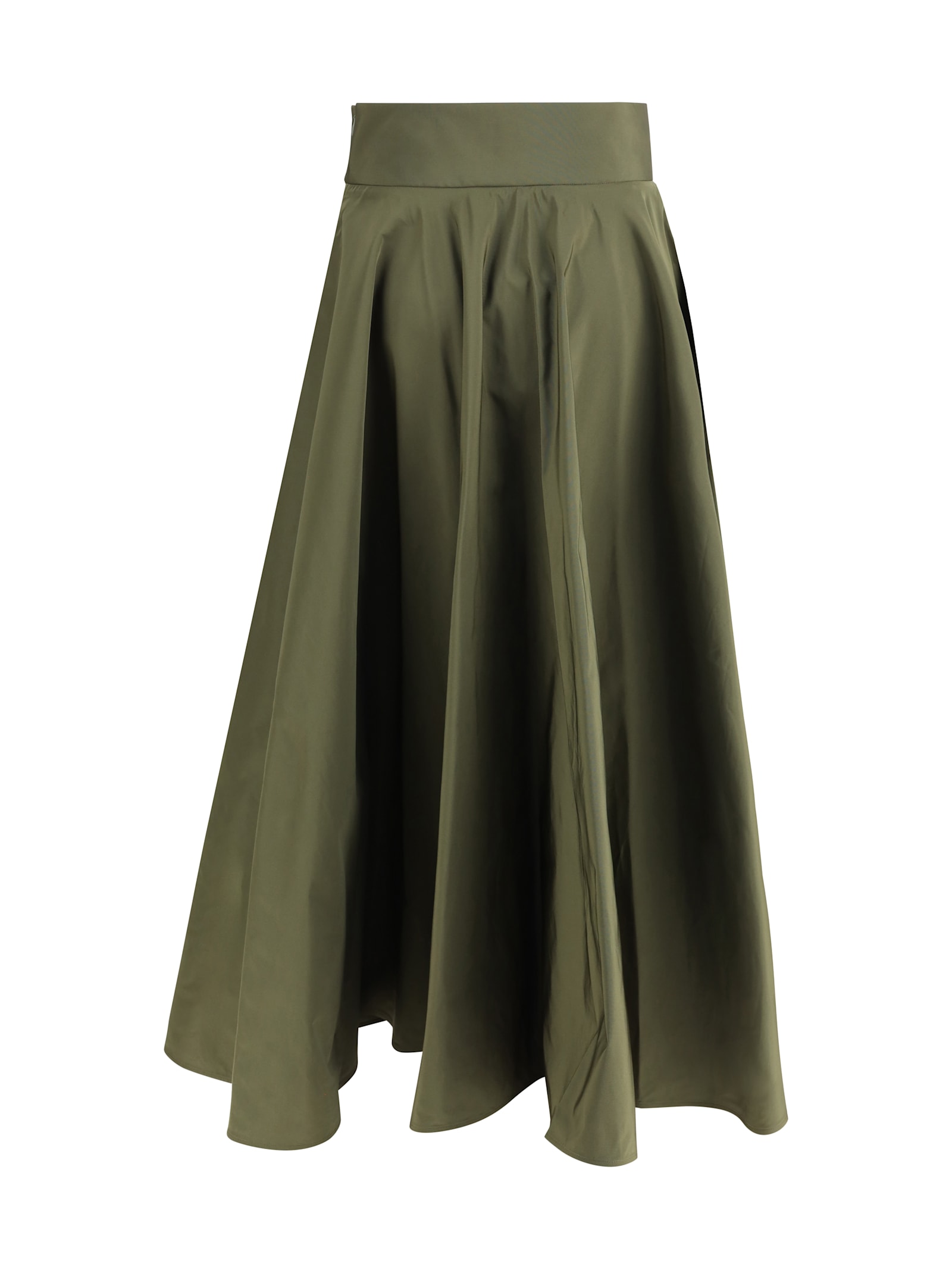 Sara Roka High-waisted Flared Skirt In Green