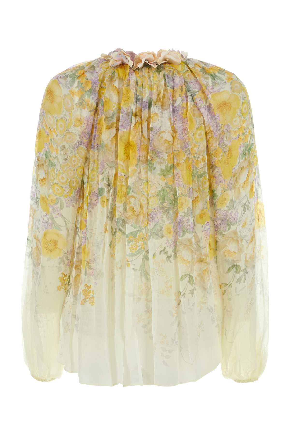 Shop Zimmermann Printed Viscose Harmony Billow Blouse In Citrusgardenprint