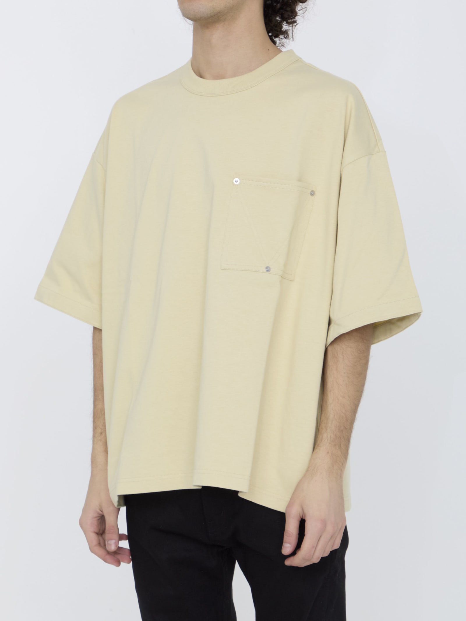 Shop Bottega Veneta Cotton T-shirt In Hay