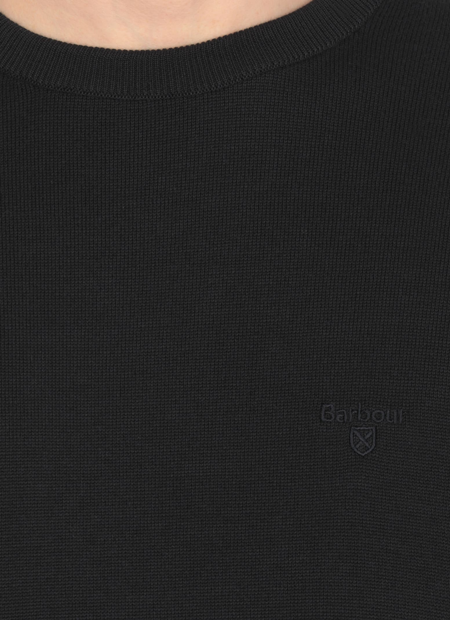 Barbour Crewneck Sweater Ribbed Long Sleeves In Blue