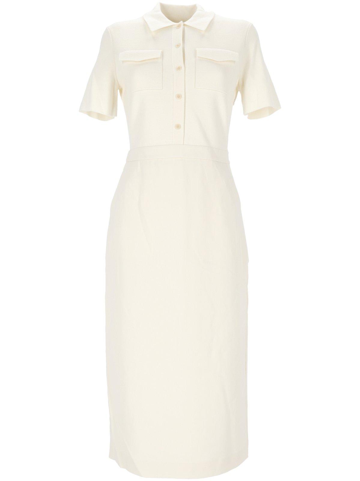 Shop Theory Admiral Crepe Military Midi Dress In White