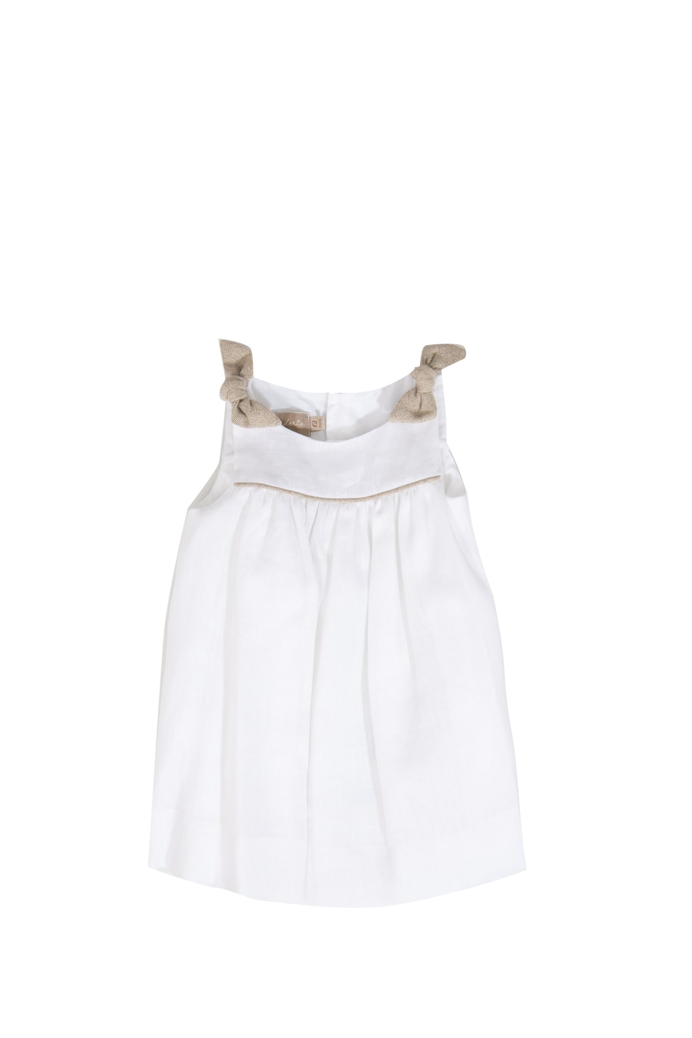 La Stupenderia Babies' Linen Dress In White