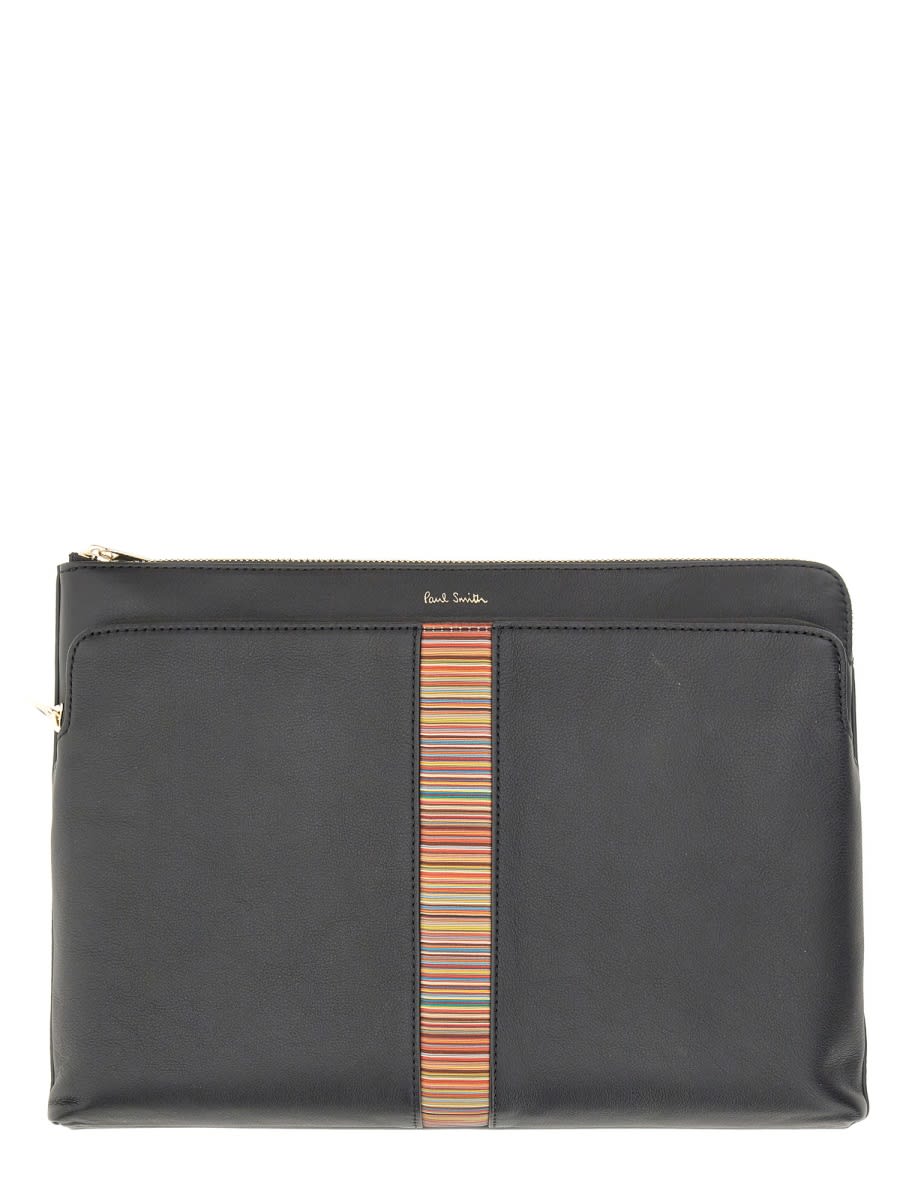 Shop Paul Smith Leather Briefcase In Black