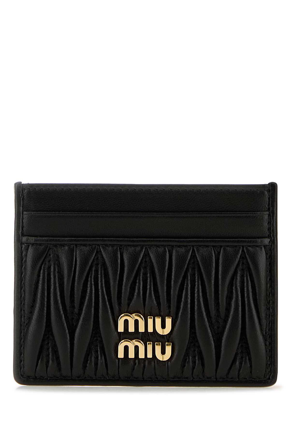 Miu Miu Black Leather Card Holder