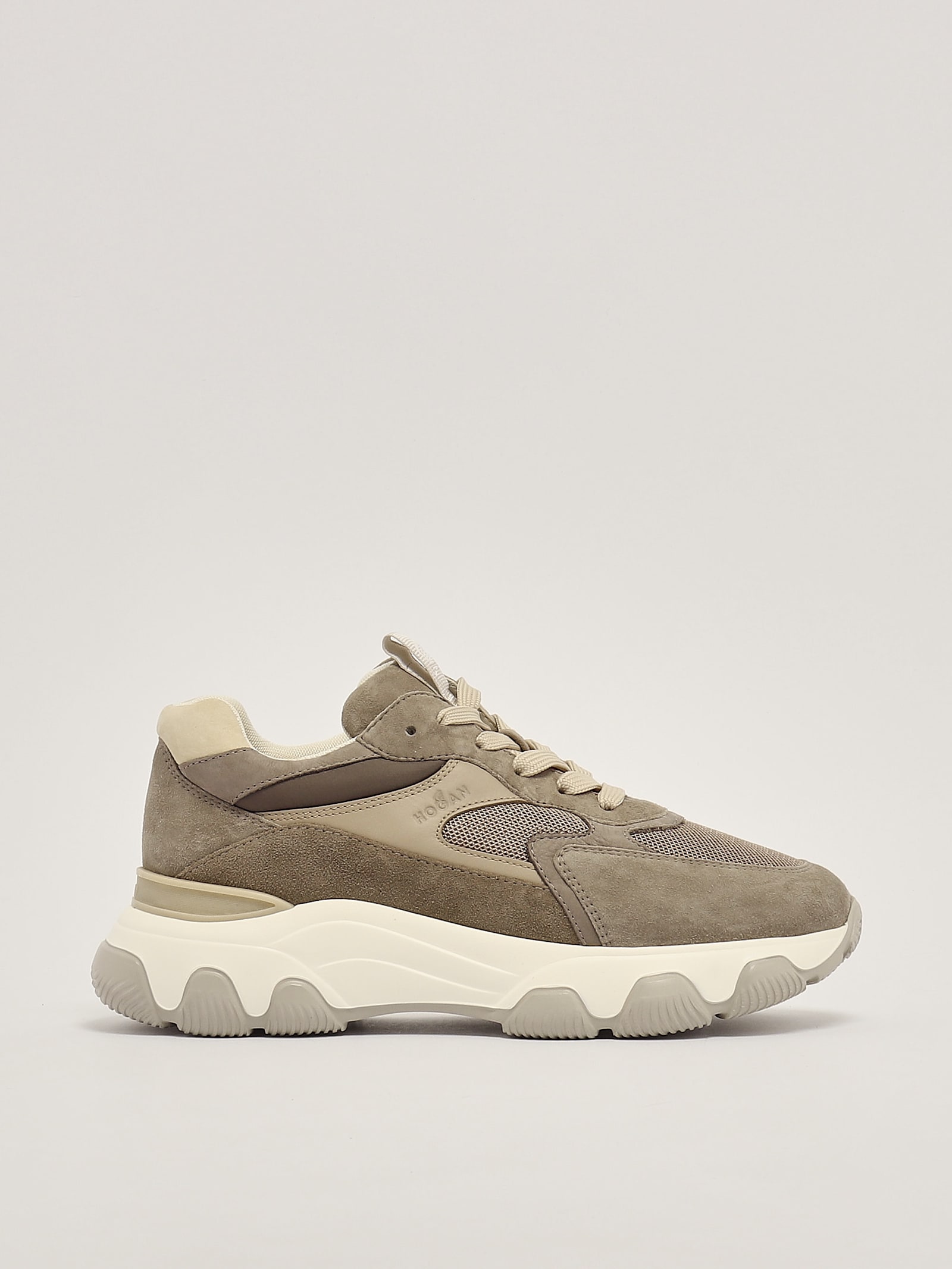 Shop Hogan Hyperactive Allacciato Sneaker In Tortora Scuro