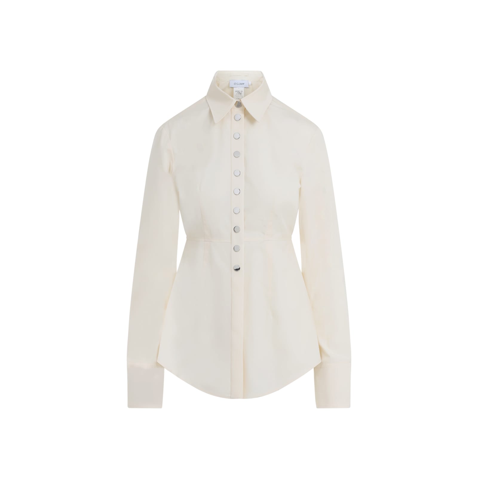 Sportmax Tailored Cotton Shirt With Classic Collar In Gray