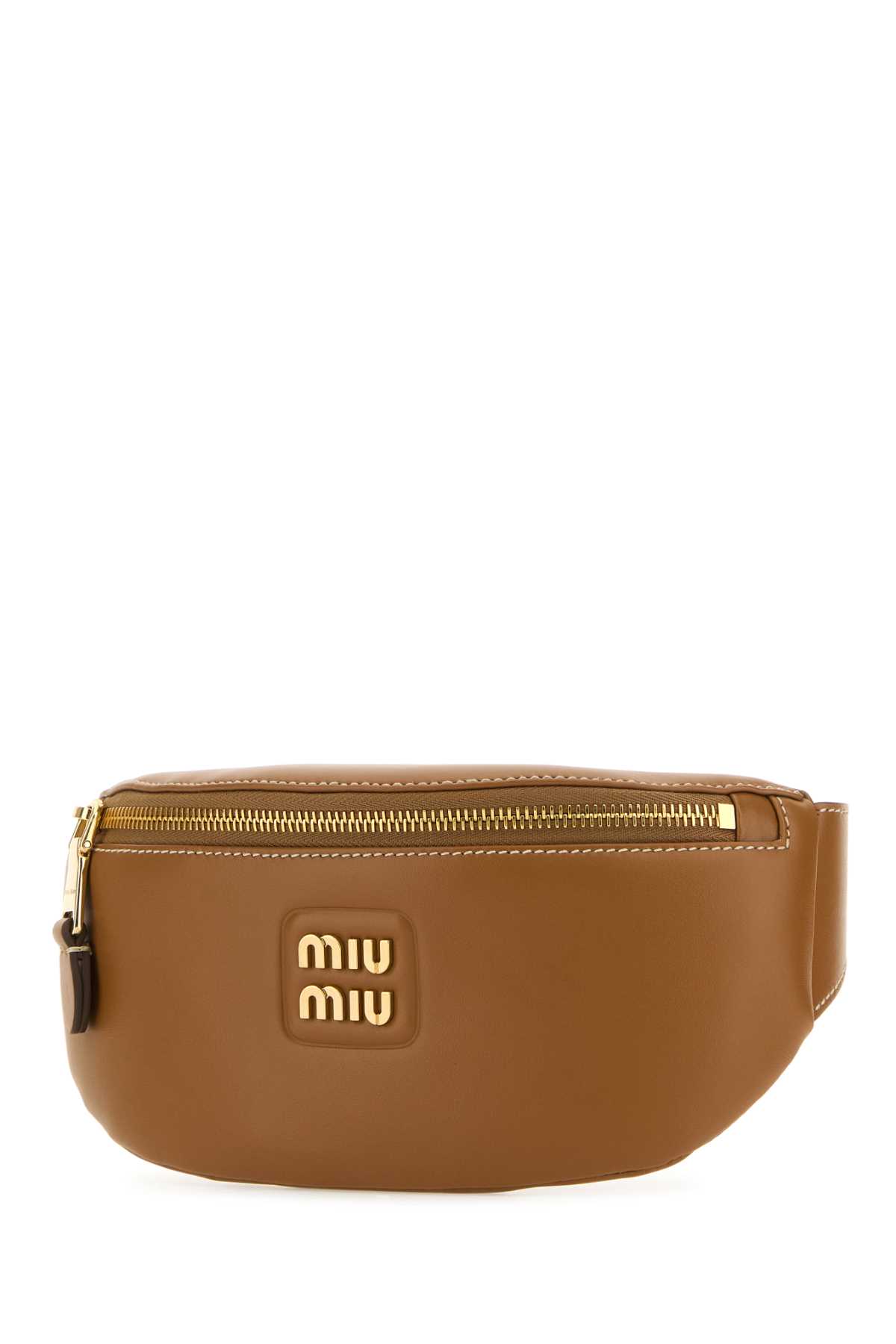 Shop Miu Miu Caramel Leather Belt Bag