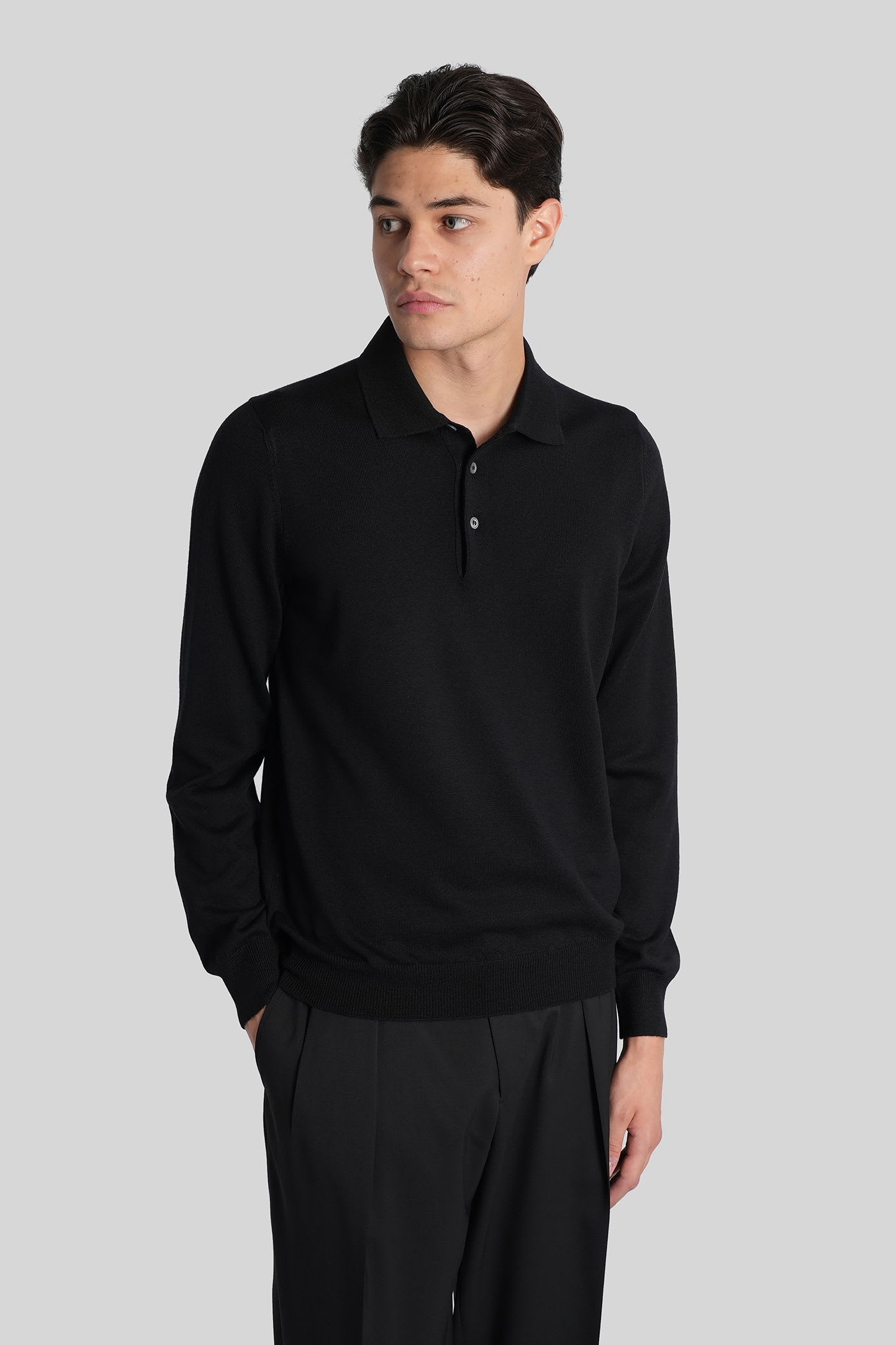 Tagliatore Palmer Polo In Black Wool In Black
