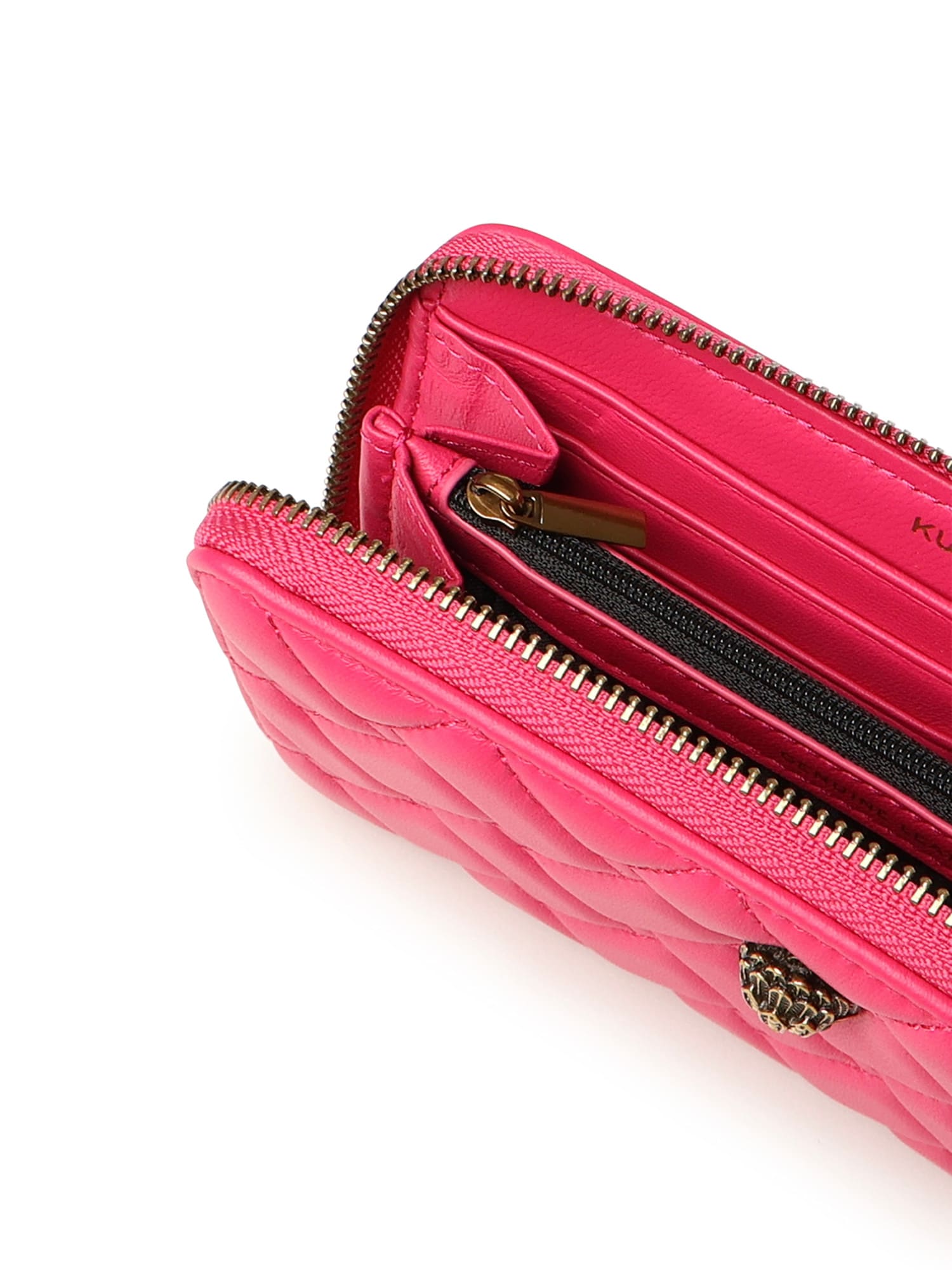 Kurt Geiger Quilted Emblem Wallet In Pink
