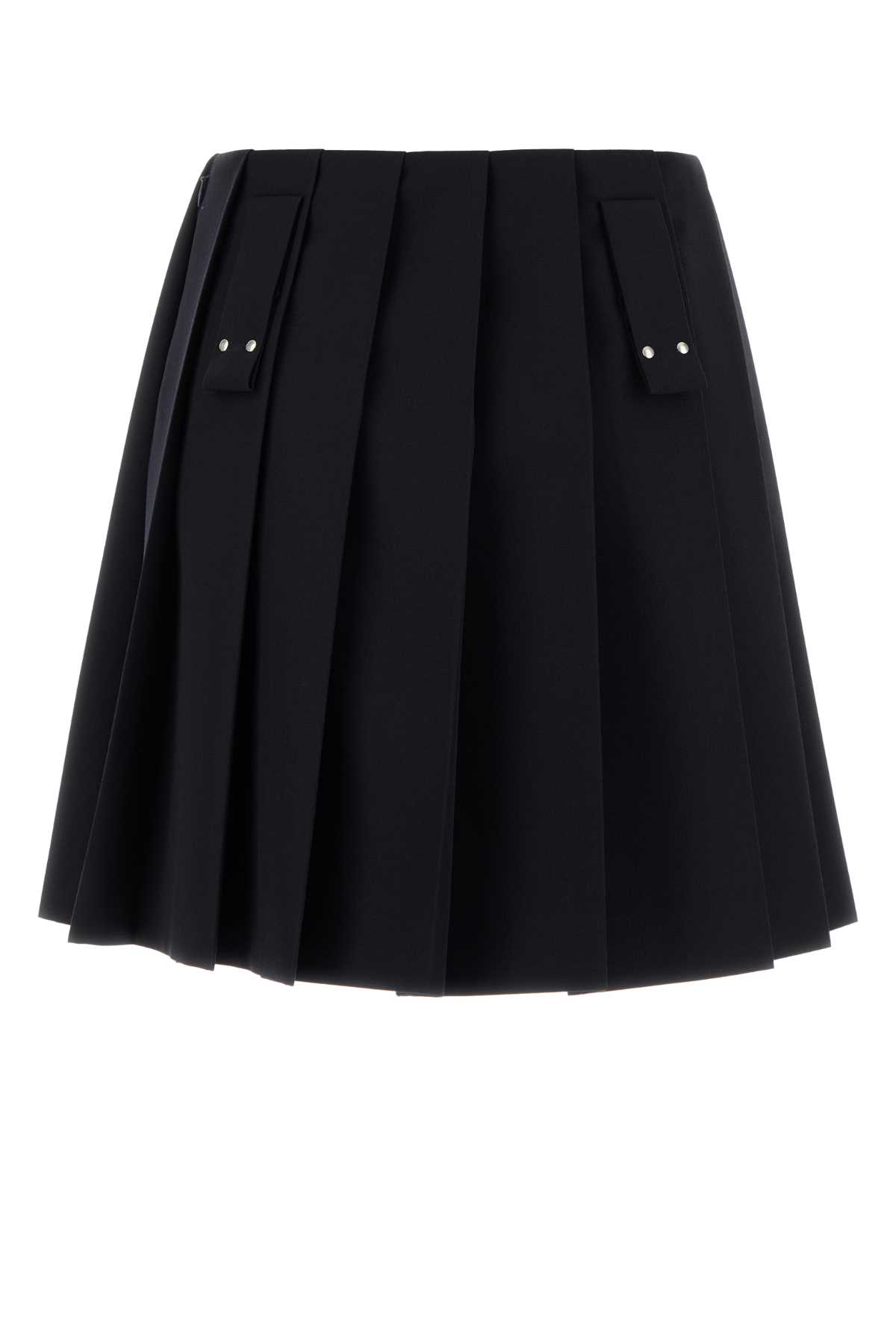 Shop Prada Midnight Blue Gabardine Skirt In Bleu