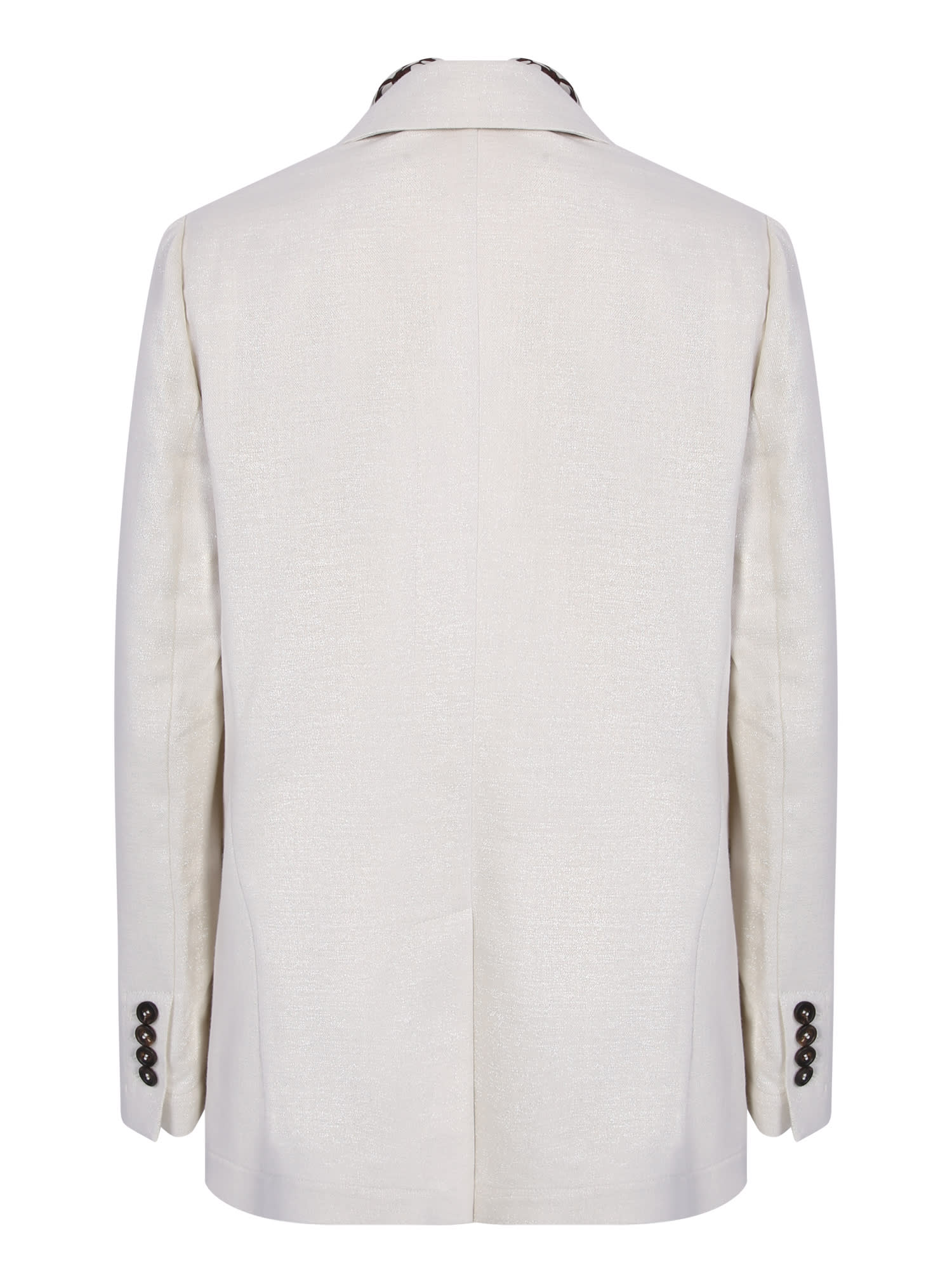 Shop Brunello Cucinelli Cotton And Viscose Sparkling Twill Blazer In White