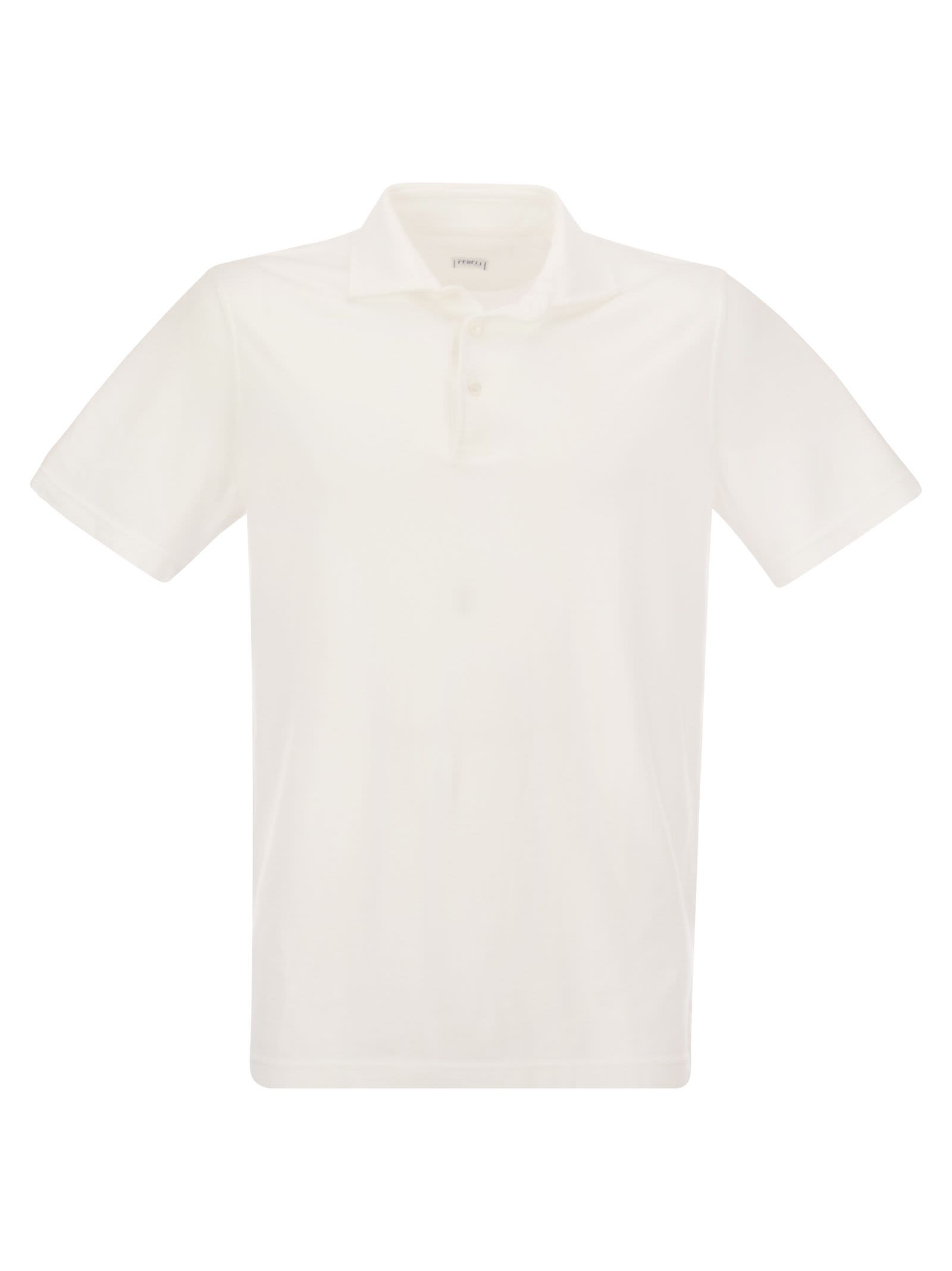 Fedeli Classic Short Sleeve Knitted Piqué Polo Shirt Optic White