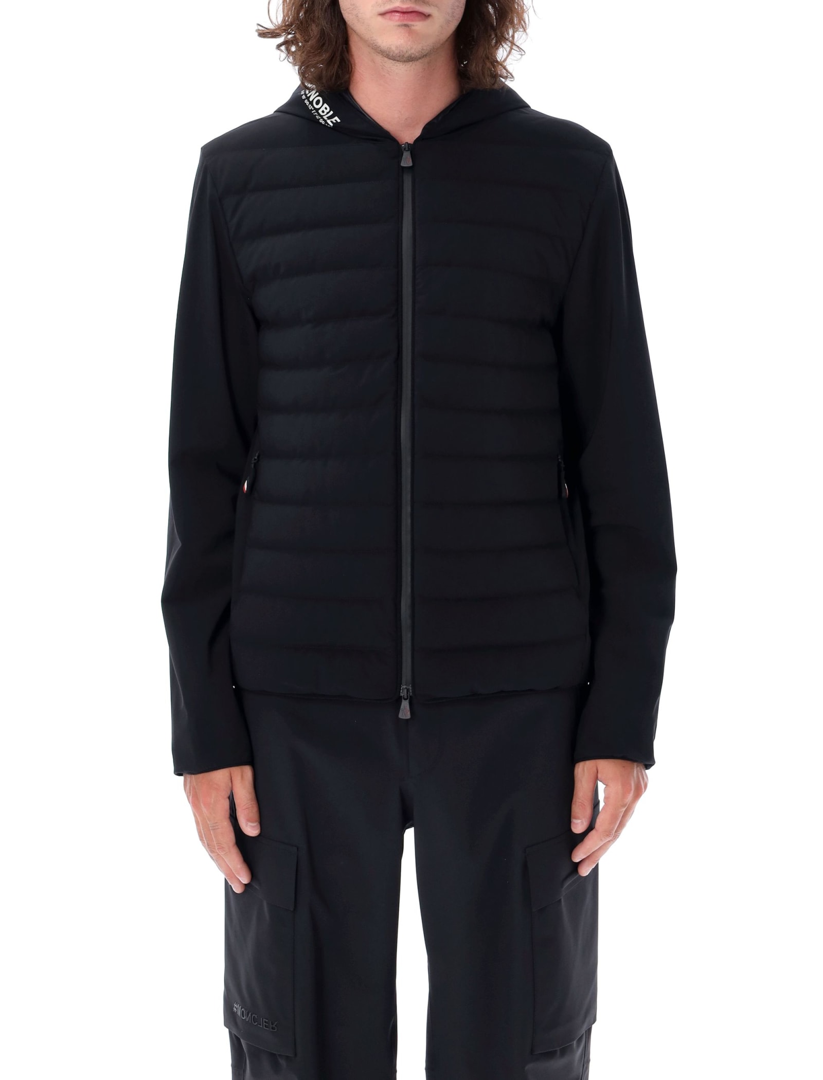 Shop Moncler Zipup Cardigan In Black