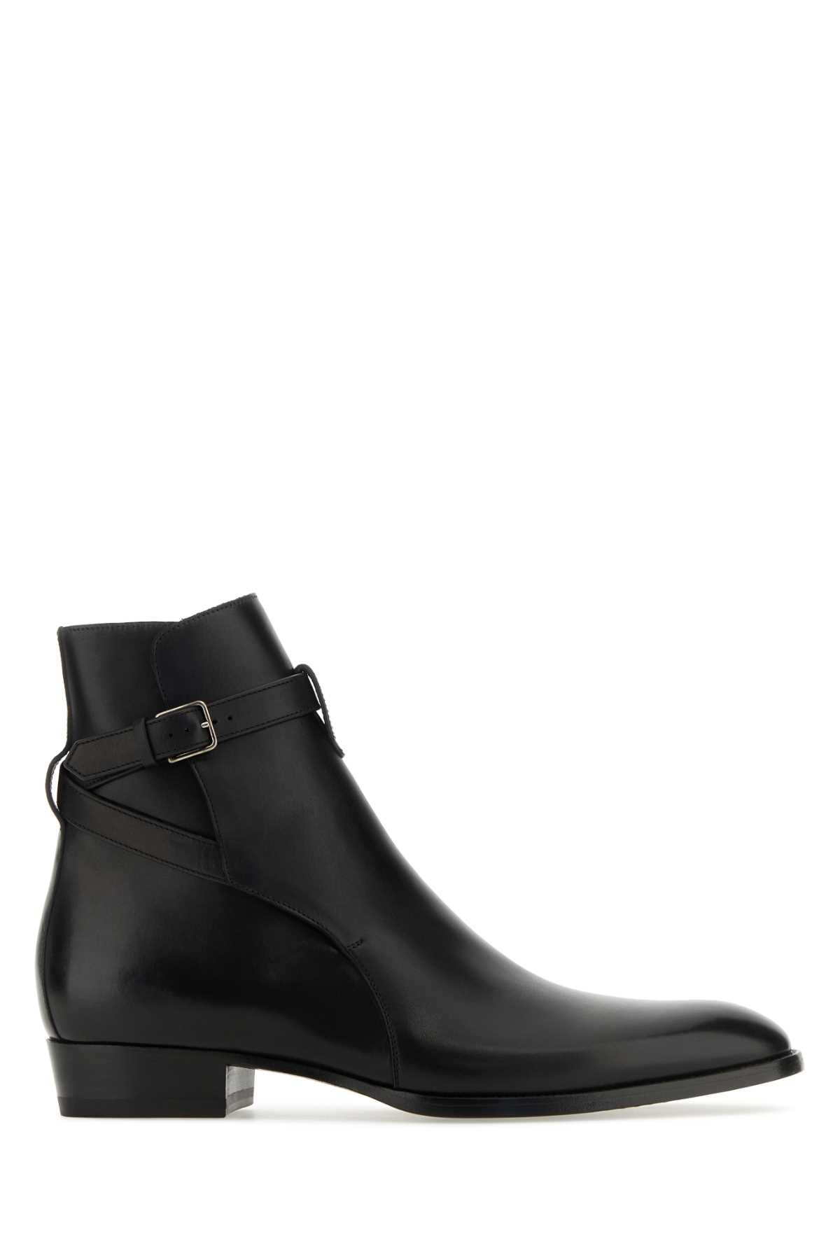 Shop Saint Laurent Black Leather Wyatt 30 Ankle Boots In 1000