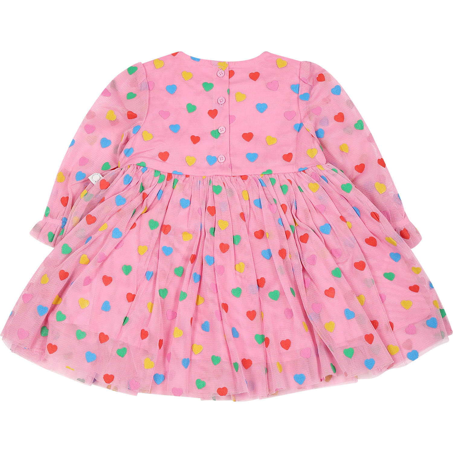 Stella Mccartney Pink Dress For Baby Girl With Hearts In Pink
