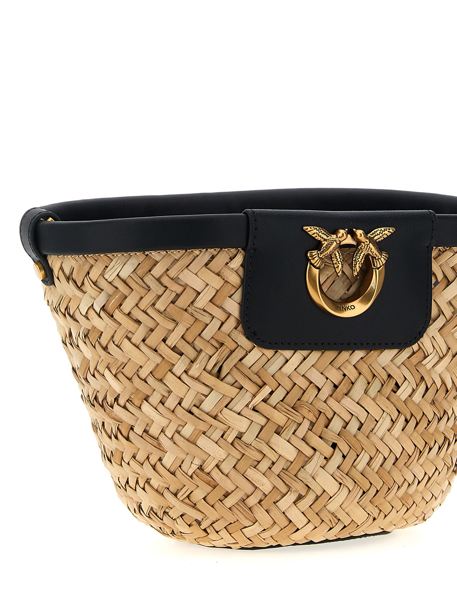 Pinko Love Summer Bucket Crossbody Bag In Neutral