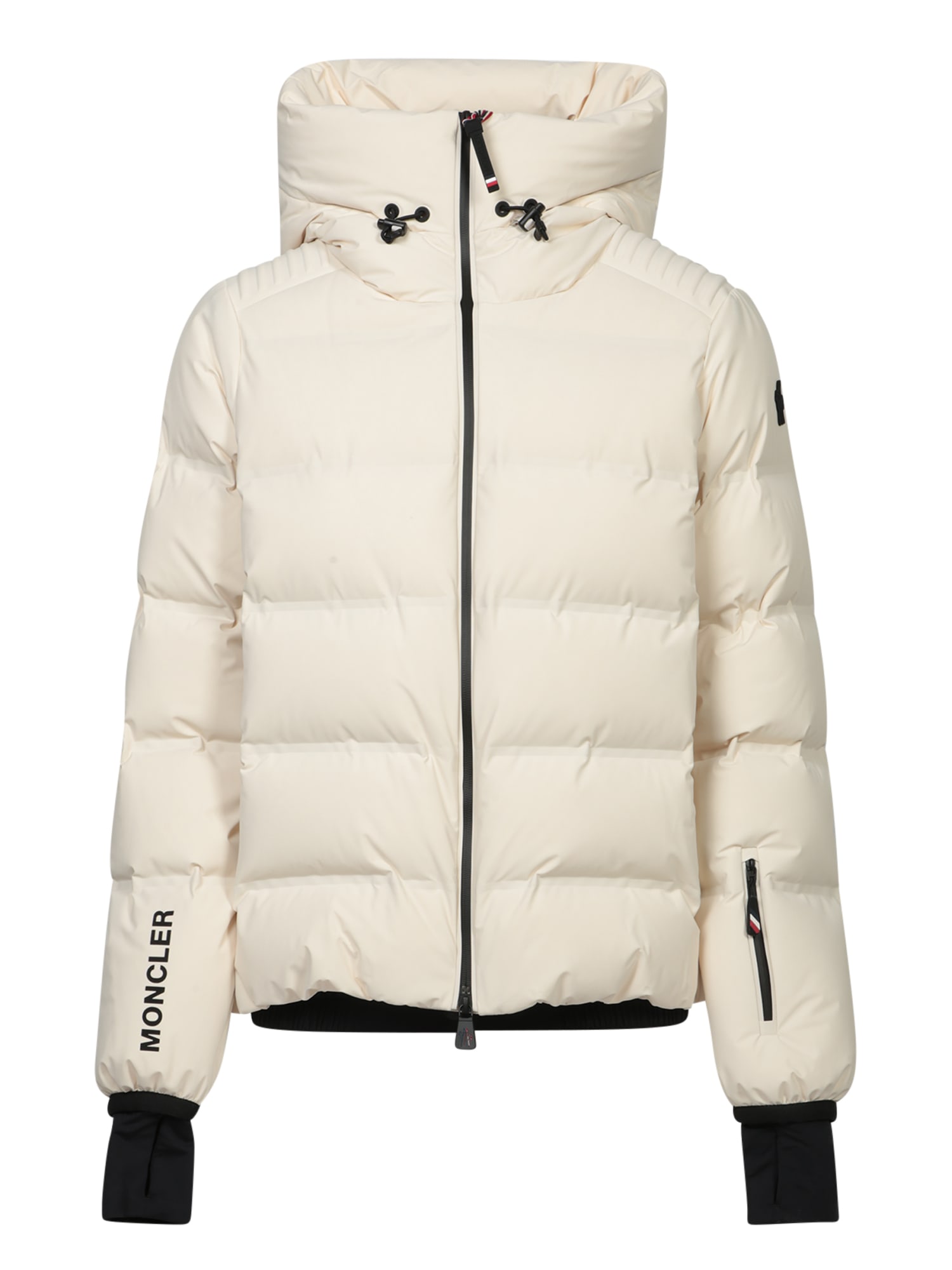 Shop Moncler Suisse Ivory Jacket In White