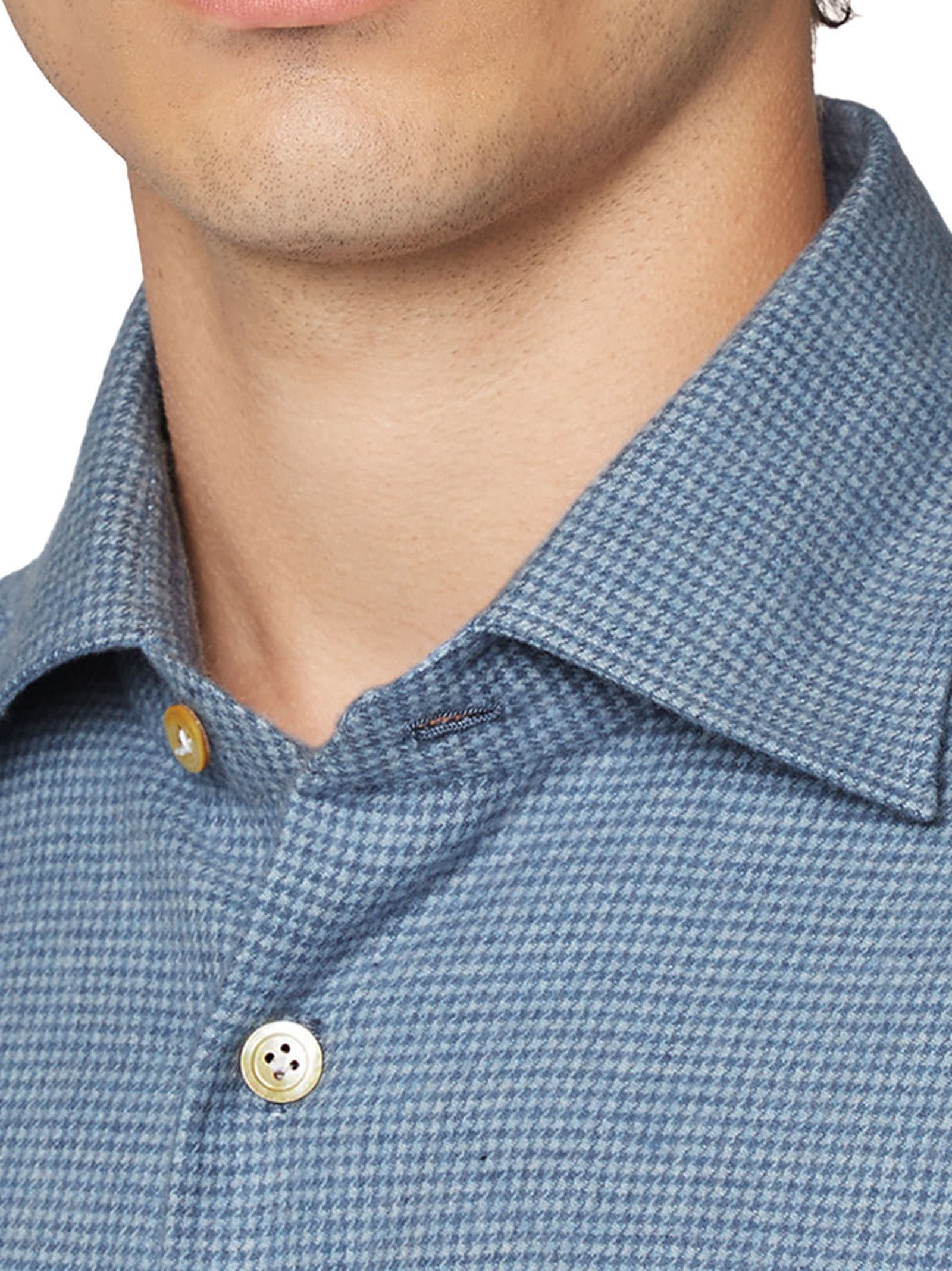 Shop Kiton Nerano - Shirt Cotton In Azure