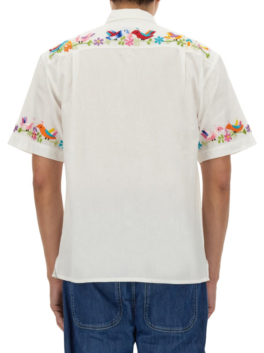 Shop Ymc You Must Create Shirt With Embroidery In Powder