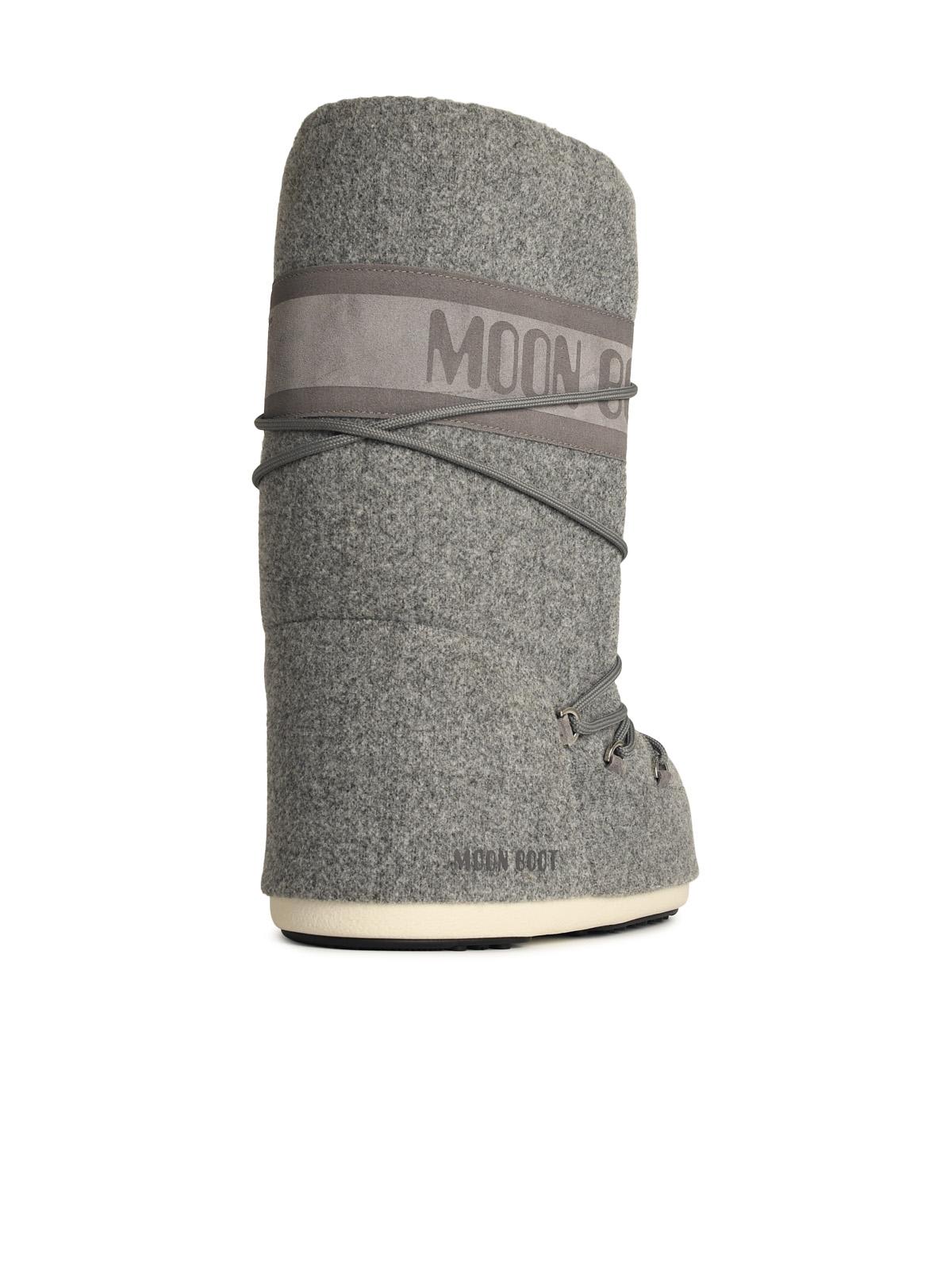 Shop Moon Boot Icon In Grey Fabric