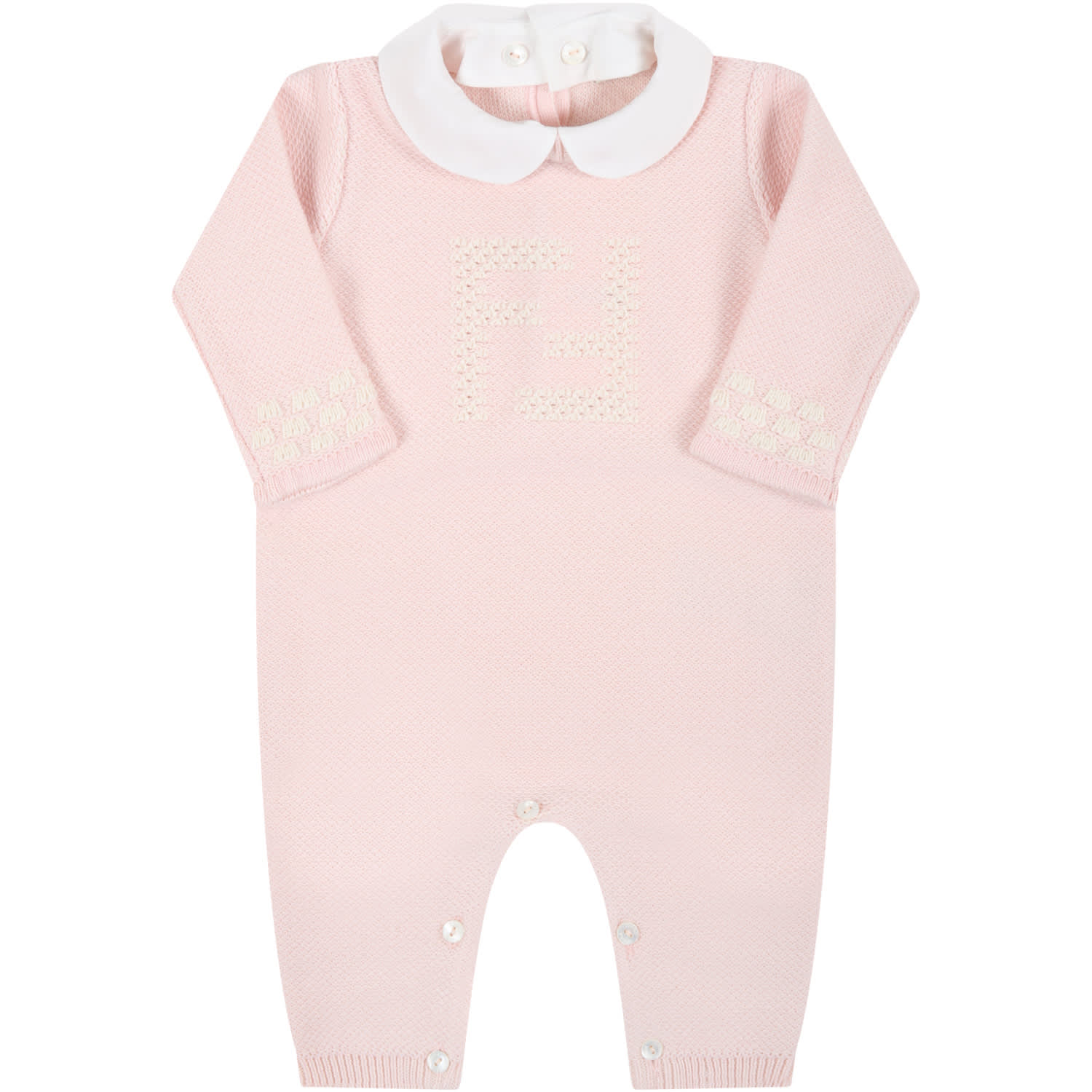 Shop Fendi Pink Set For Baby Girl With Douple Ff