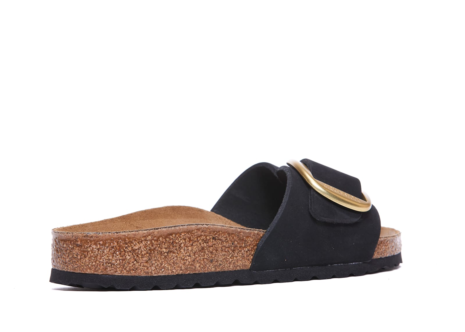 Birkenstock Madrid Big Buckle Nubuck Sandal In Black