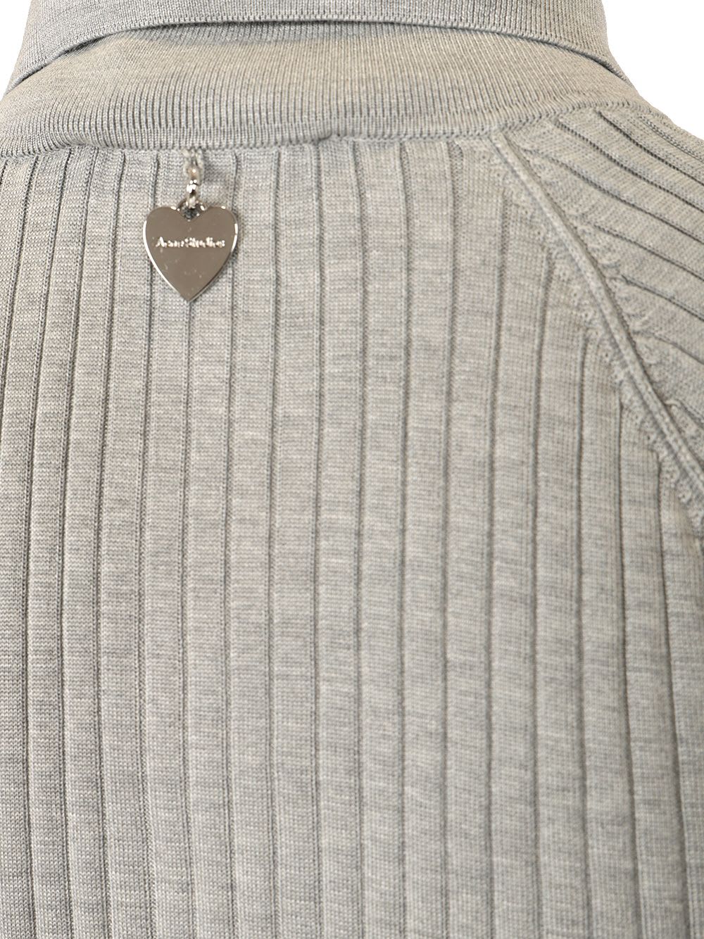Acne Studios Ribbed Silk Polo Shirt In Grey