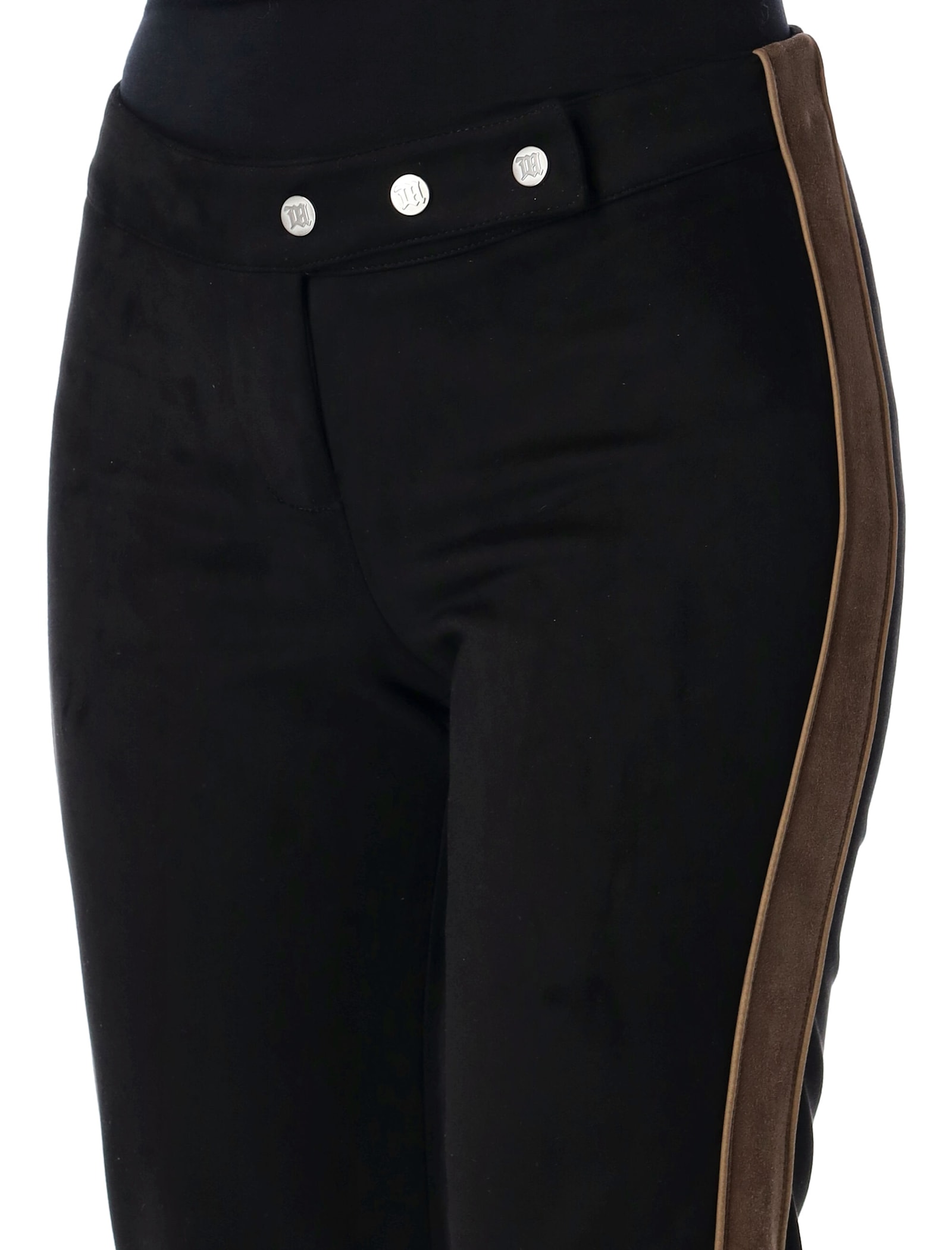 Misbhv Faux Suede Moto Pants In Black