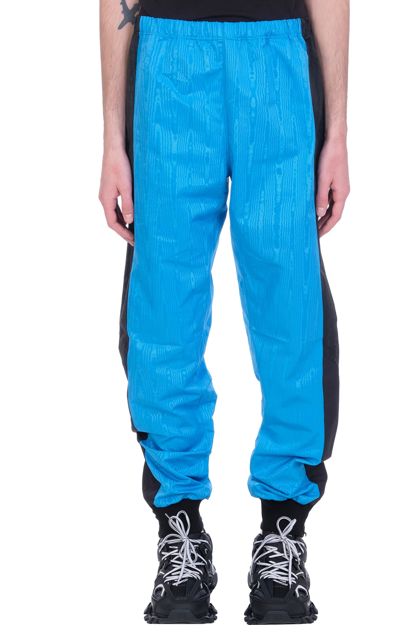 MARINE SERRE PANTS IN BLUE POLYESTER,P011SS21X06
