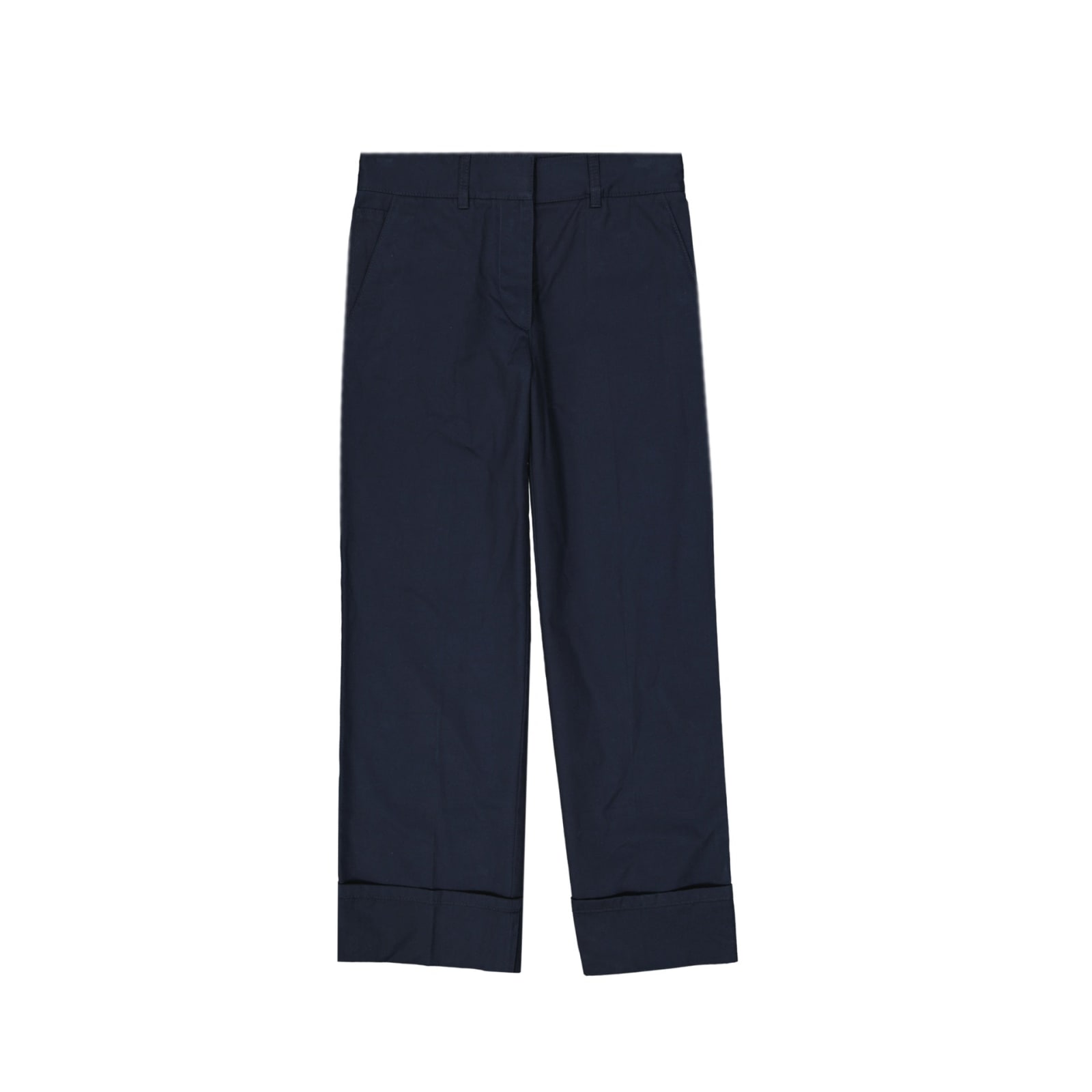 Shop Prada Cotton Pants In Blue