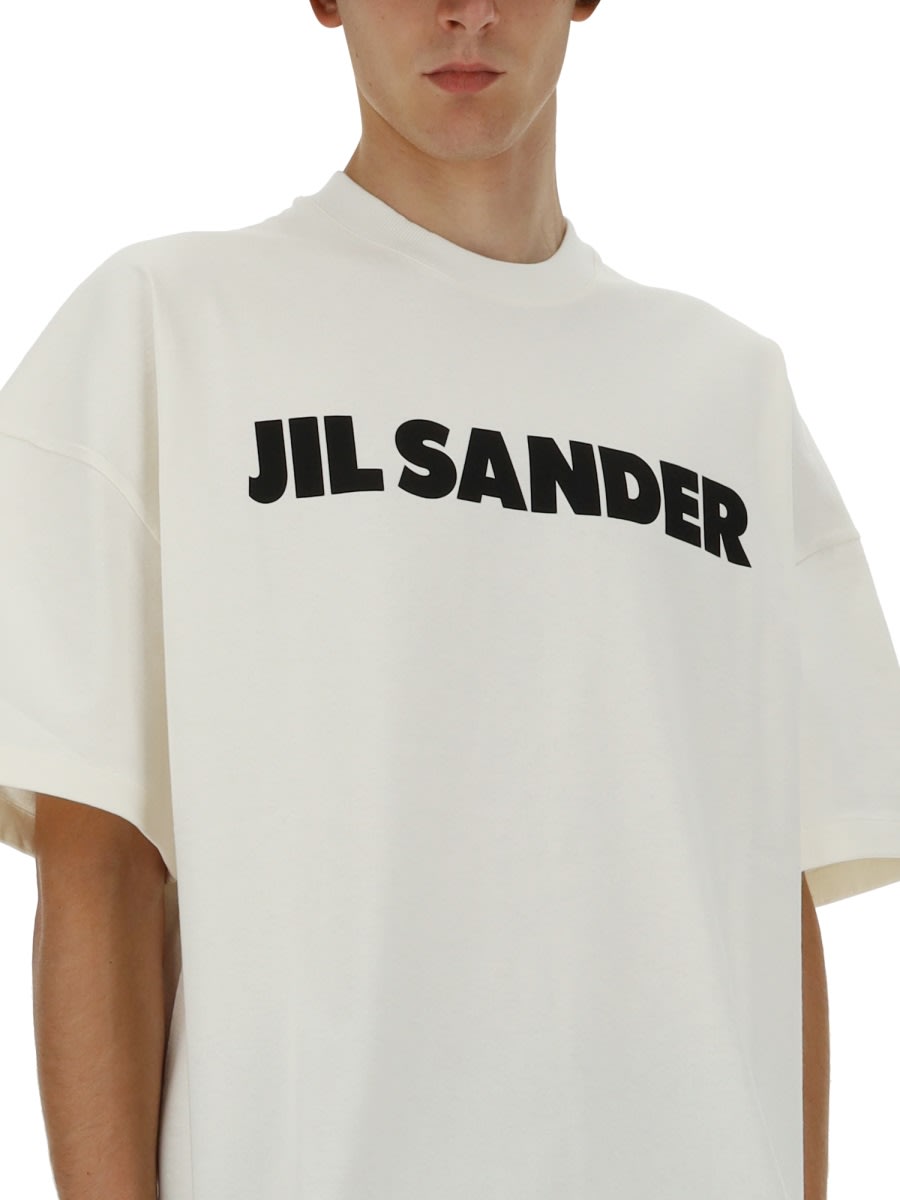 Shop Jil Sander T-shirt With Print In Beige