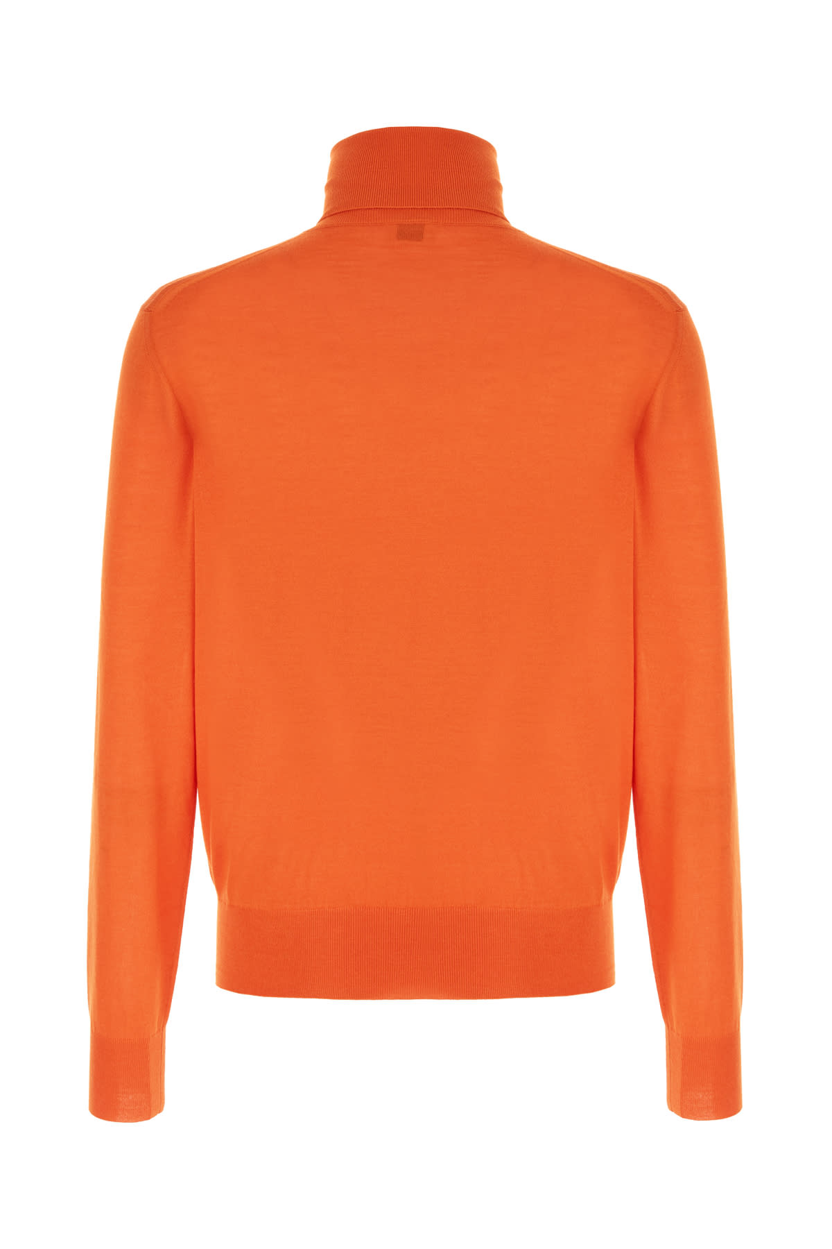 Saint Laurent Wool Blend Turtleneck Sweater In Orange