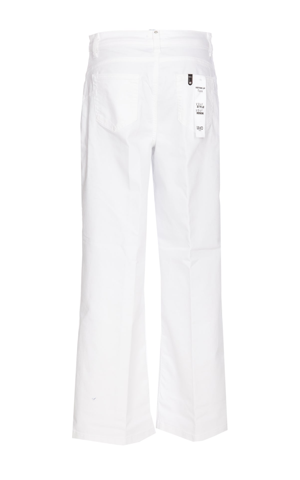 Shop Liu •jo Flare Cropped Jeans In Bianco