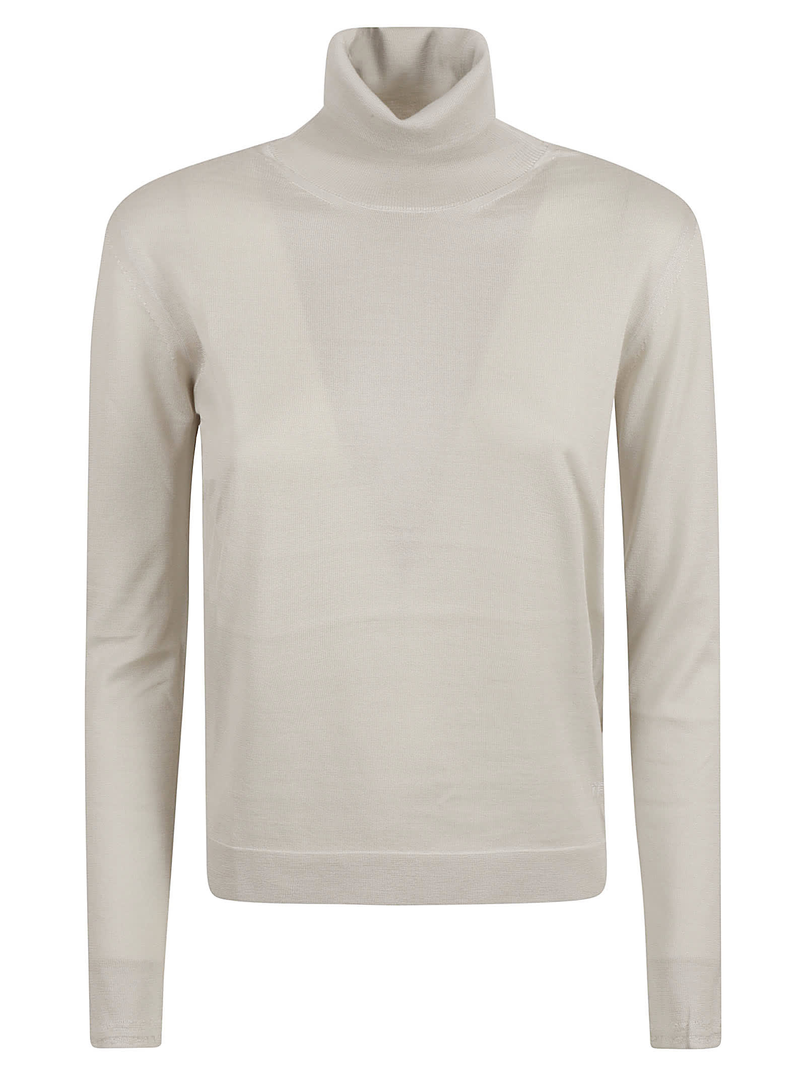 Shop Tom Ford Turtleneck Sweater In Silver/white