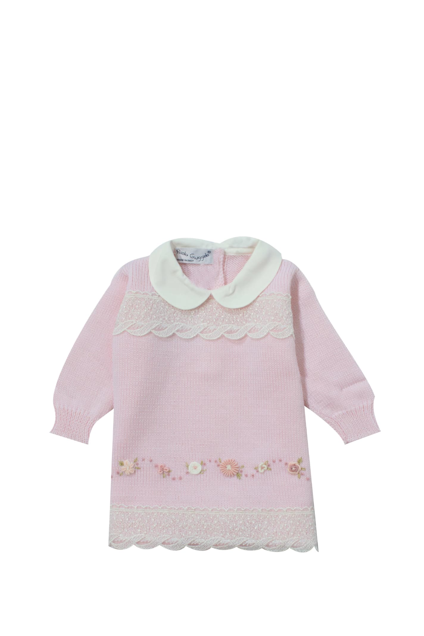 Piccola Giuggiola Babies' Wool Knit Dress In Rose