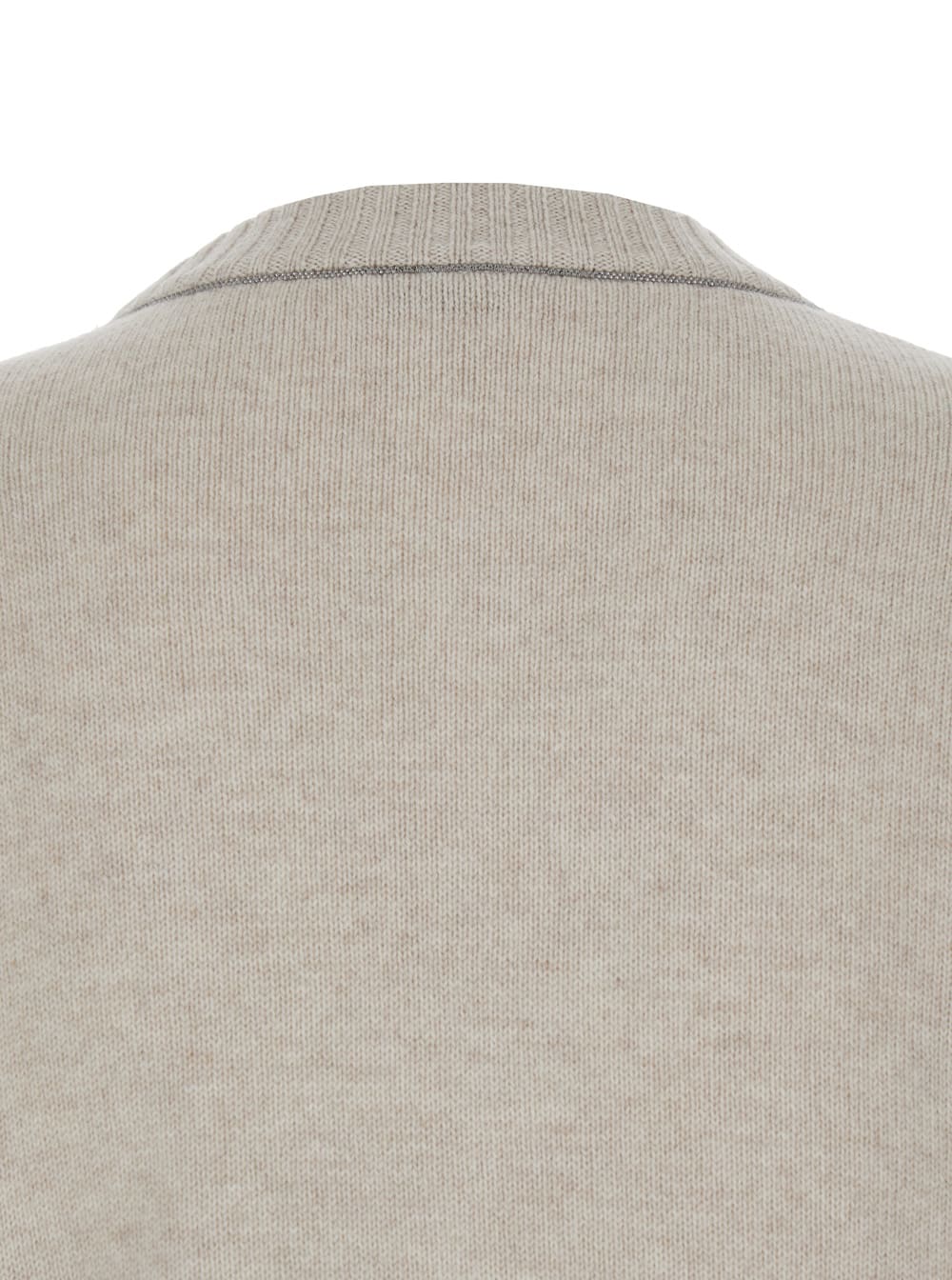 Shop Brunello Cucinelli Oversized Sweater With Ribbed Trim In Cashmere Woman In Beige