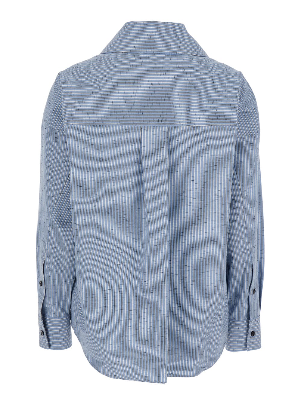 Shop Bottega Veneta Cotton And Linen Stripe Shirt In Blu